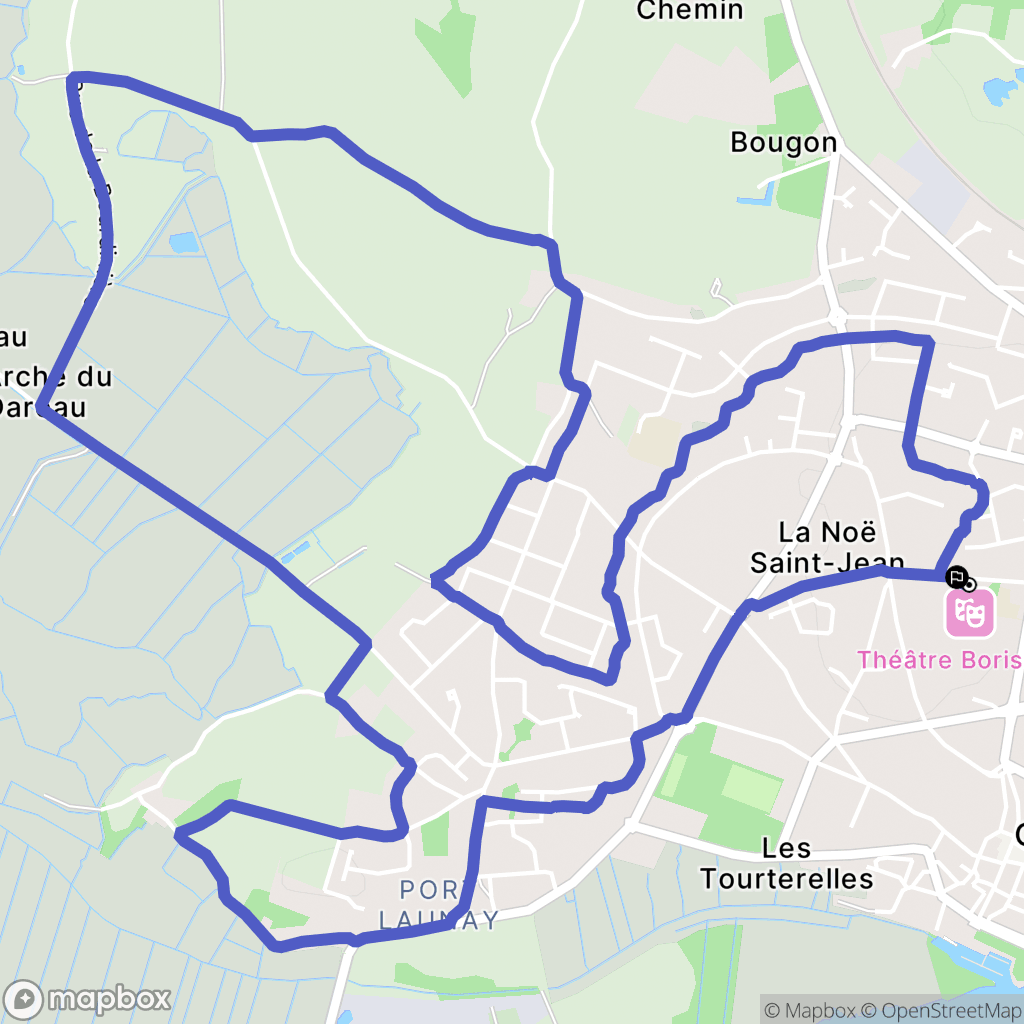 Couëron : carte du parcours de randonnée - France
