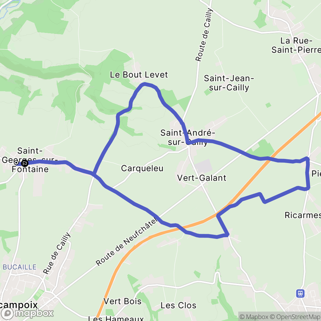 Saint-Georges-sur-Fontaine : carte du parcours de randonnée - France