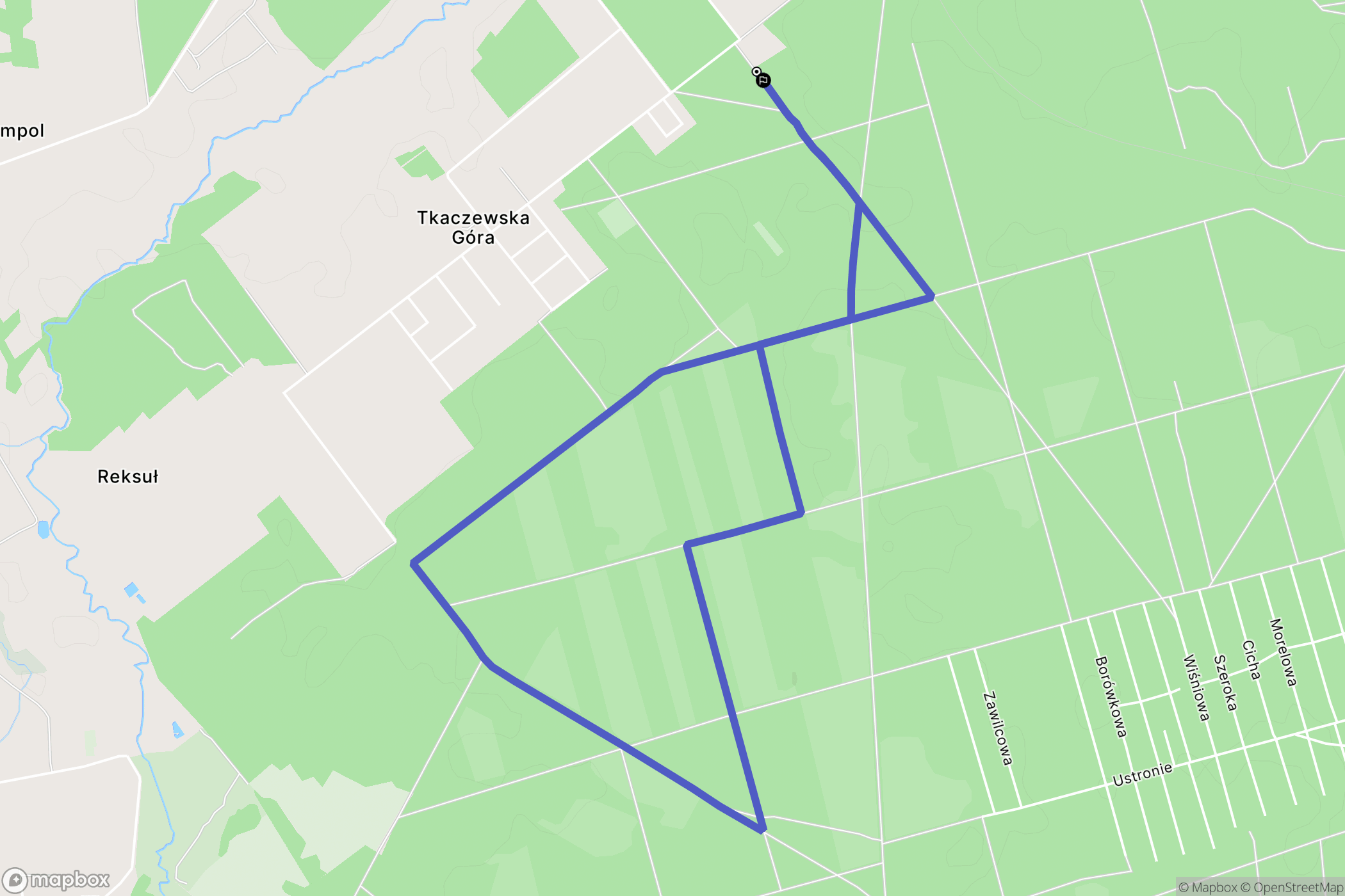 Tkaczewska Góra: mapa trasy - Poland