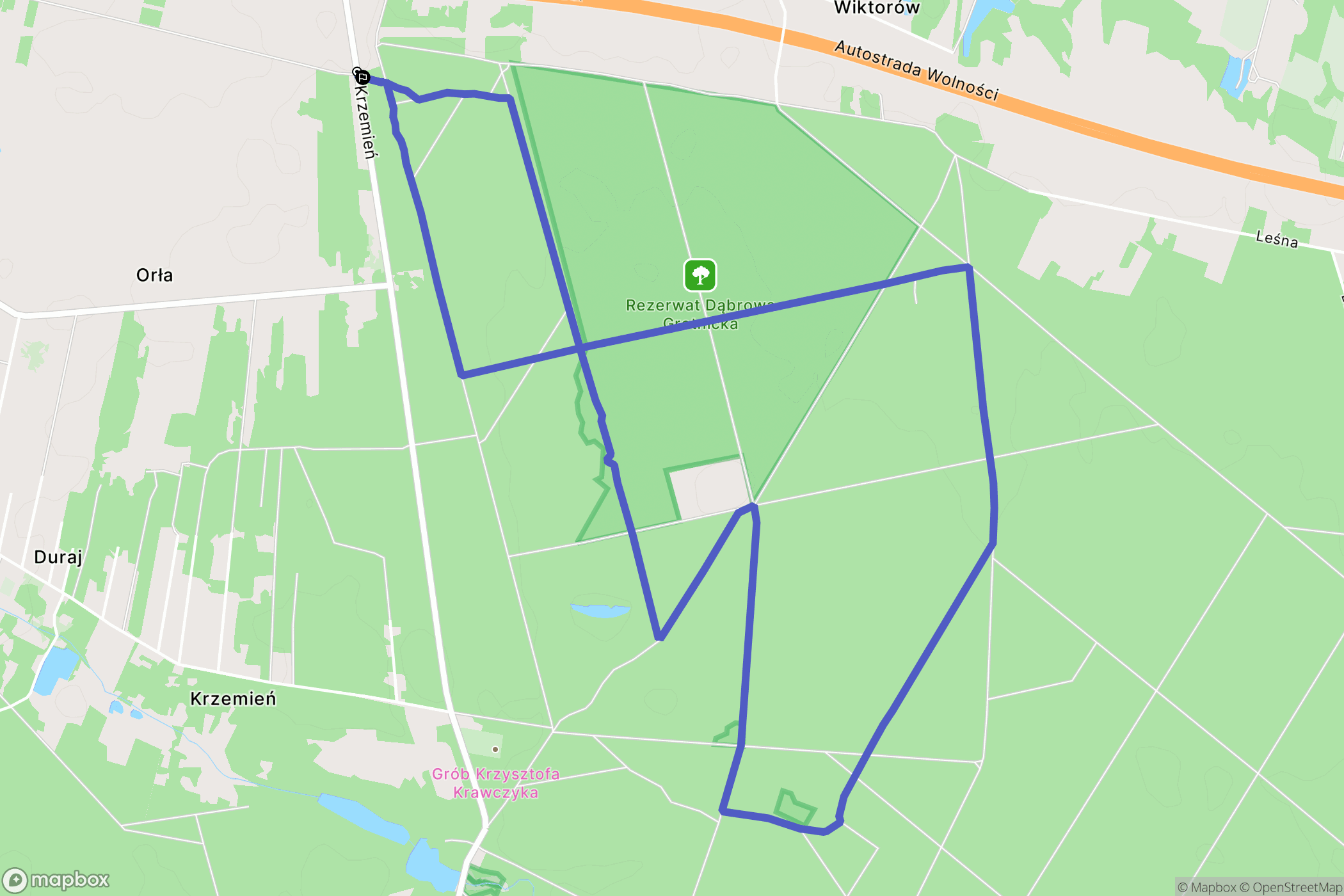 Orła: mapa trasy - Poland
