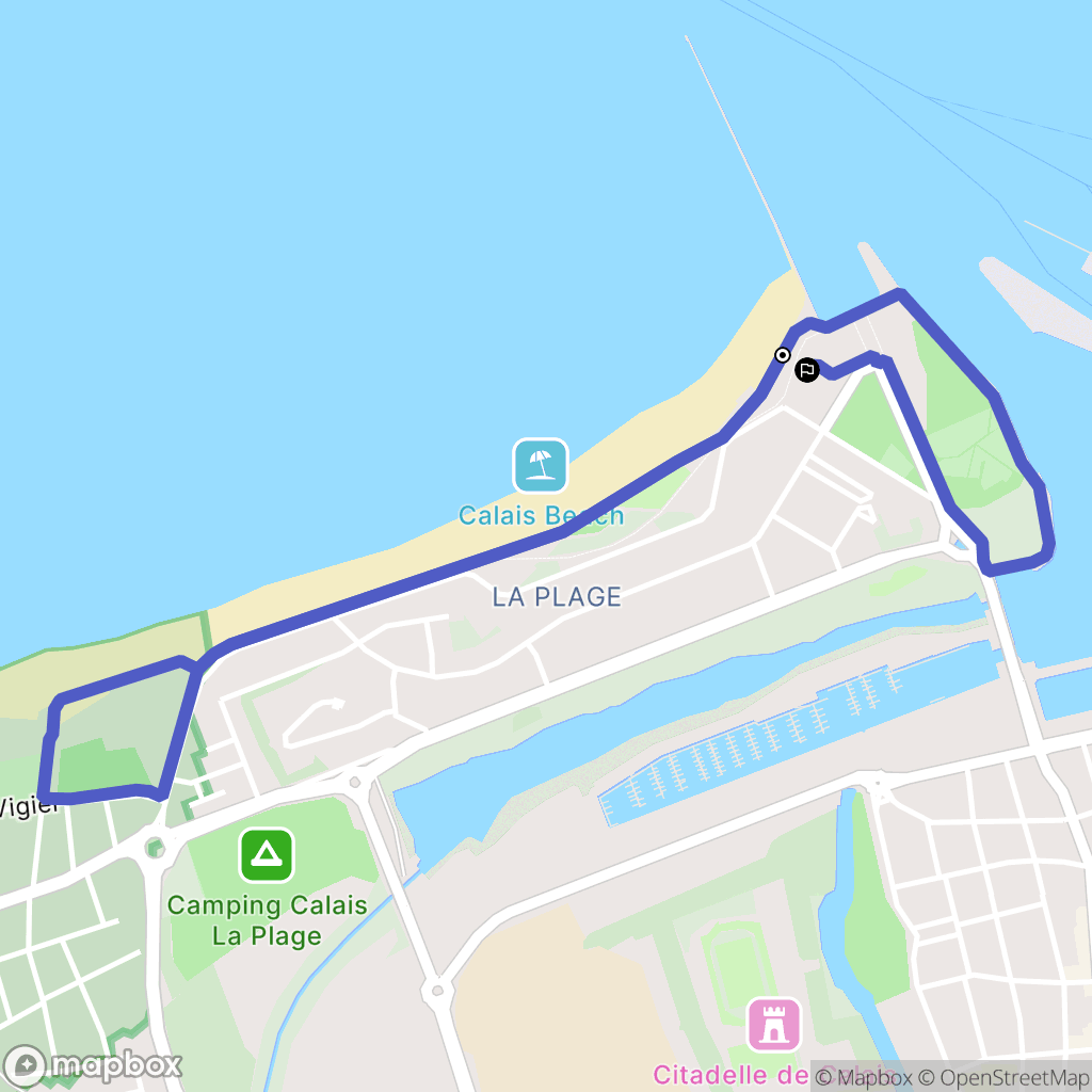 Calais : carte du parcours de randonnée - France