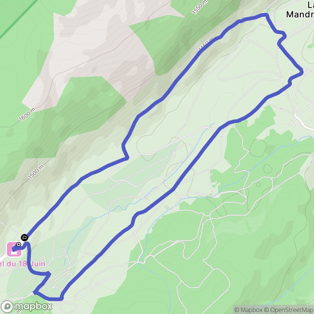 Fillière : carte du parcours de randonnée - France