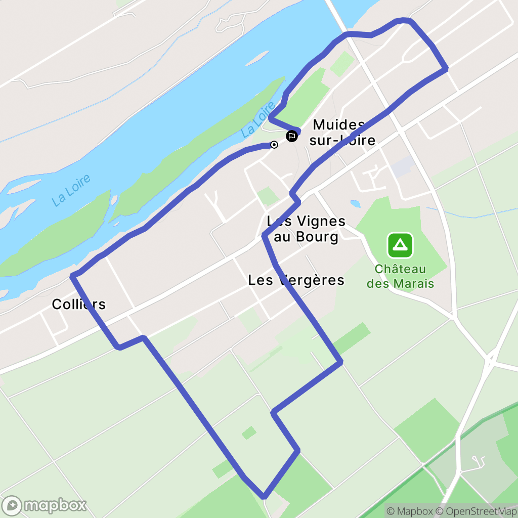 Muides-sur-Loire : carte du parcours de randonnée - France