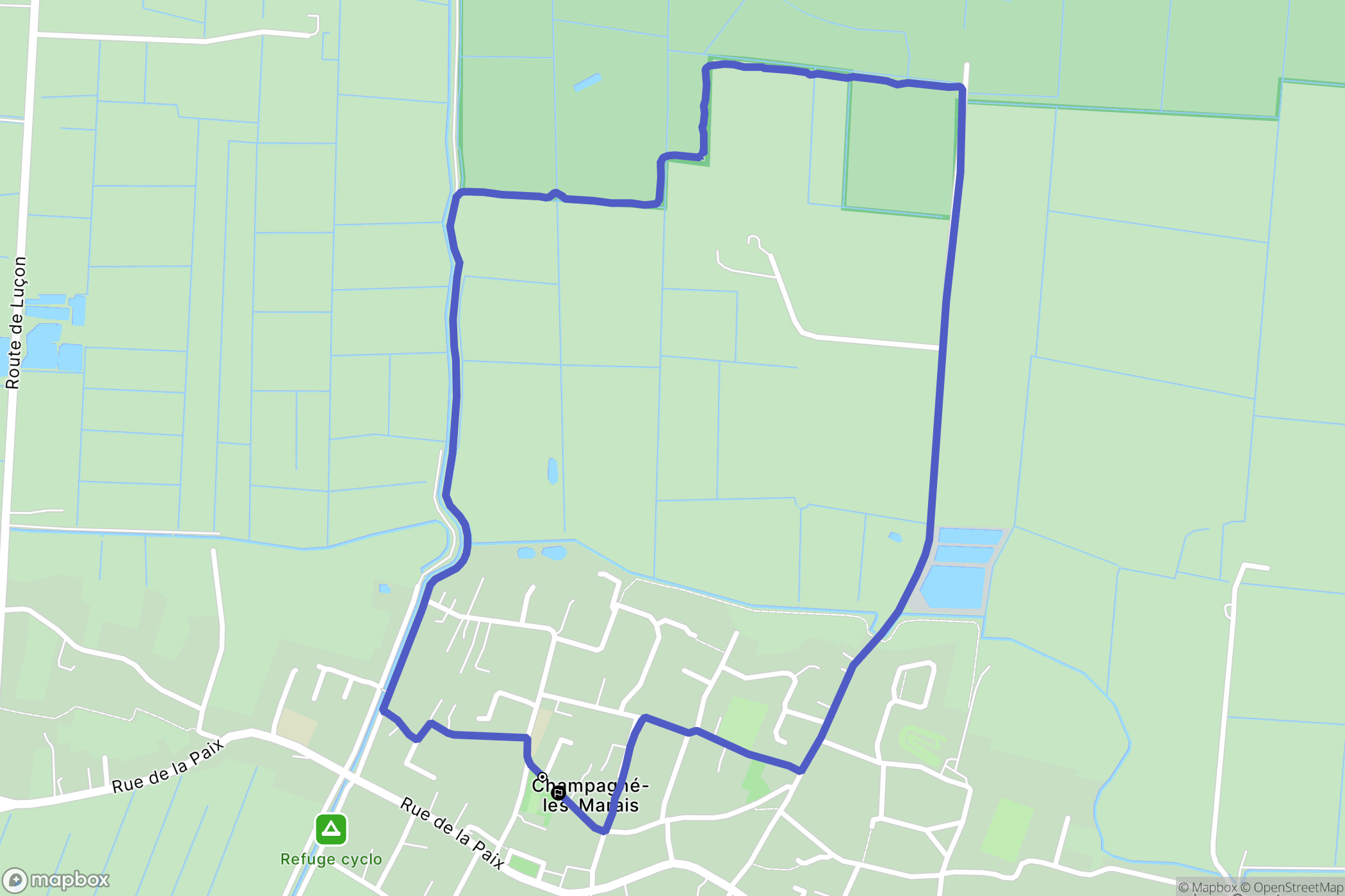 Champagné-les-Marais : carte du parcours de randonnée - France