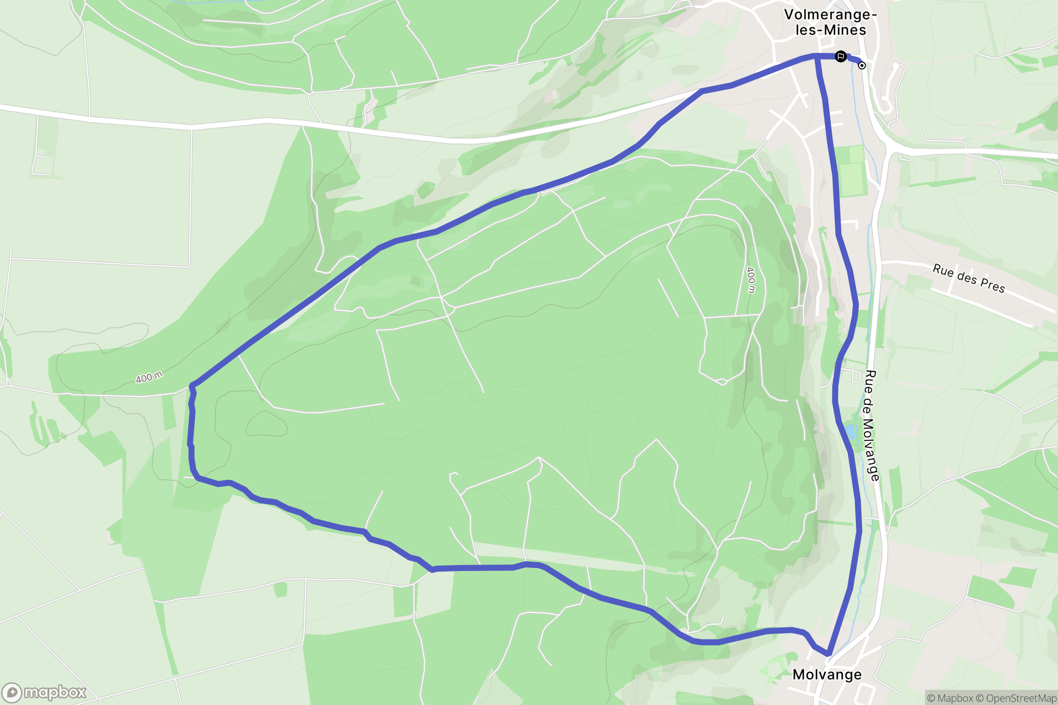 Volmerange-les-Mines : carte du parcours de randonnée - France