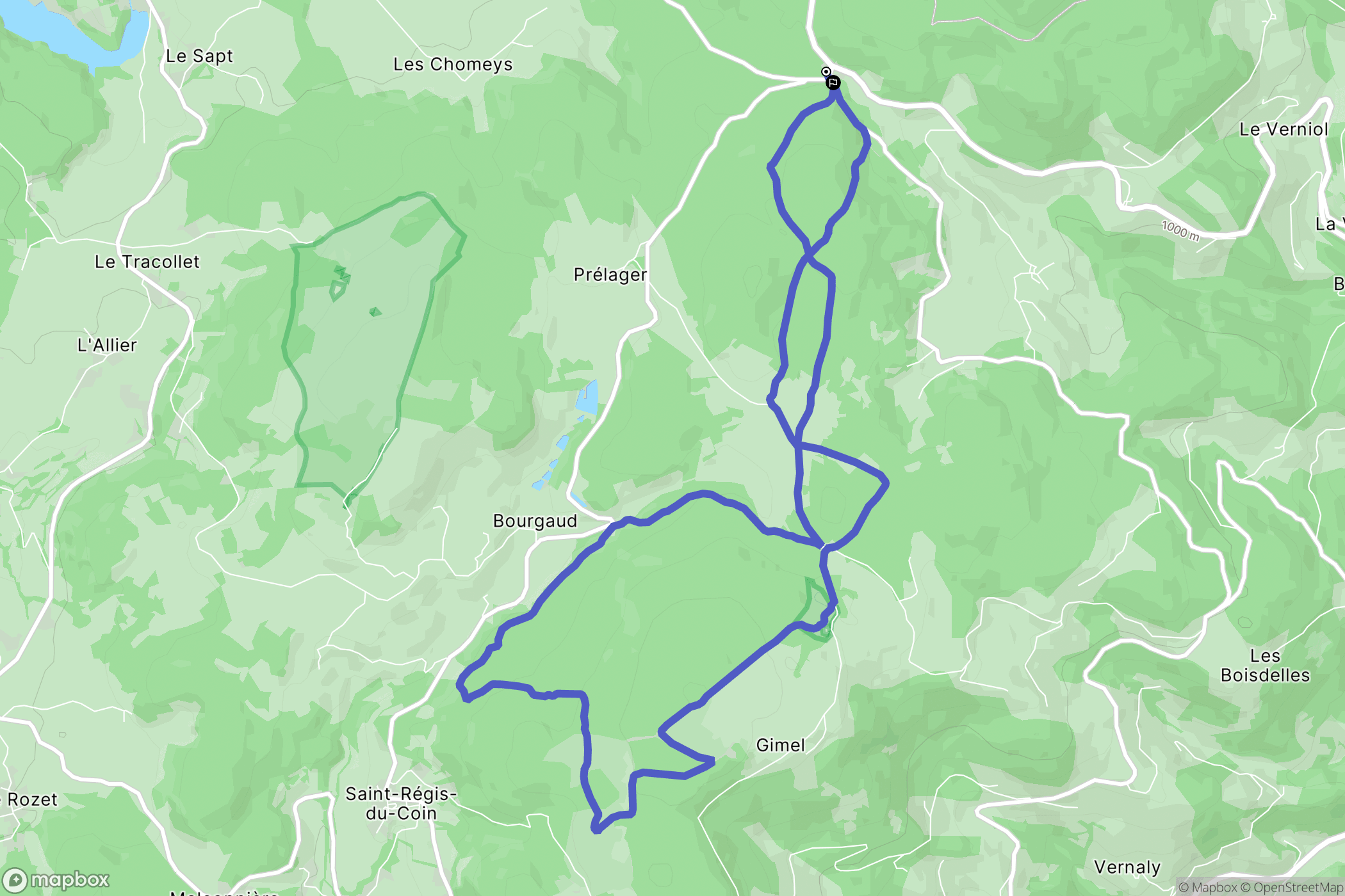 La Versanne : carte du parcours de randonnée - France