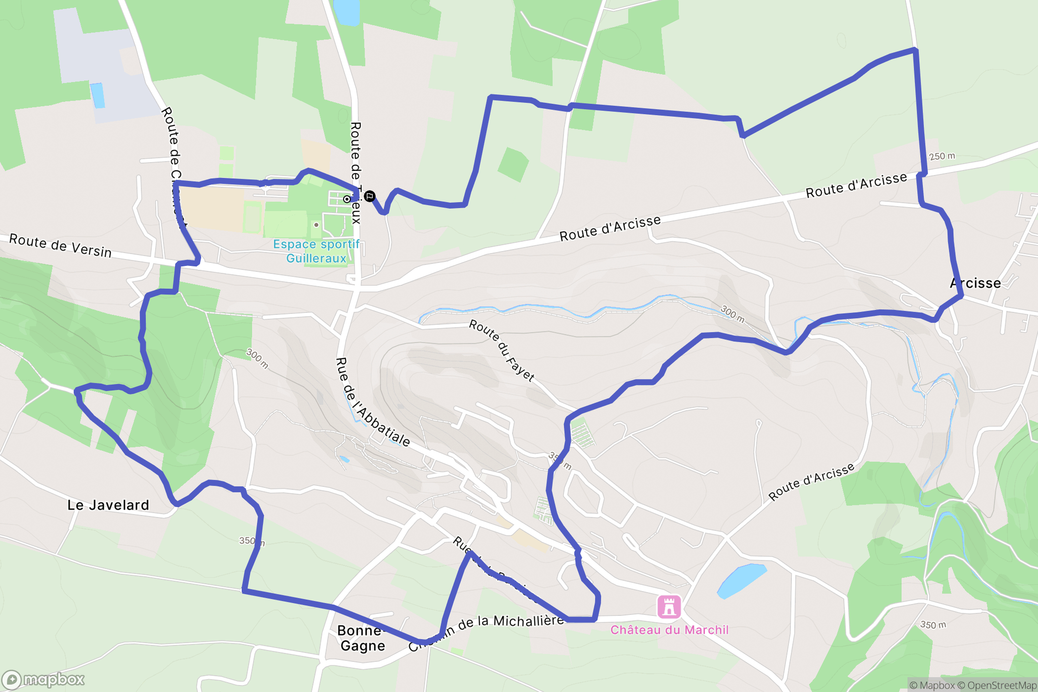 Saint-Chef : carte du parcours de randonnée - France
