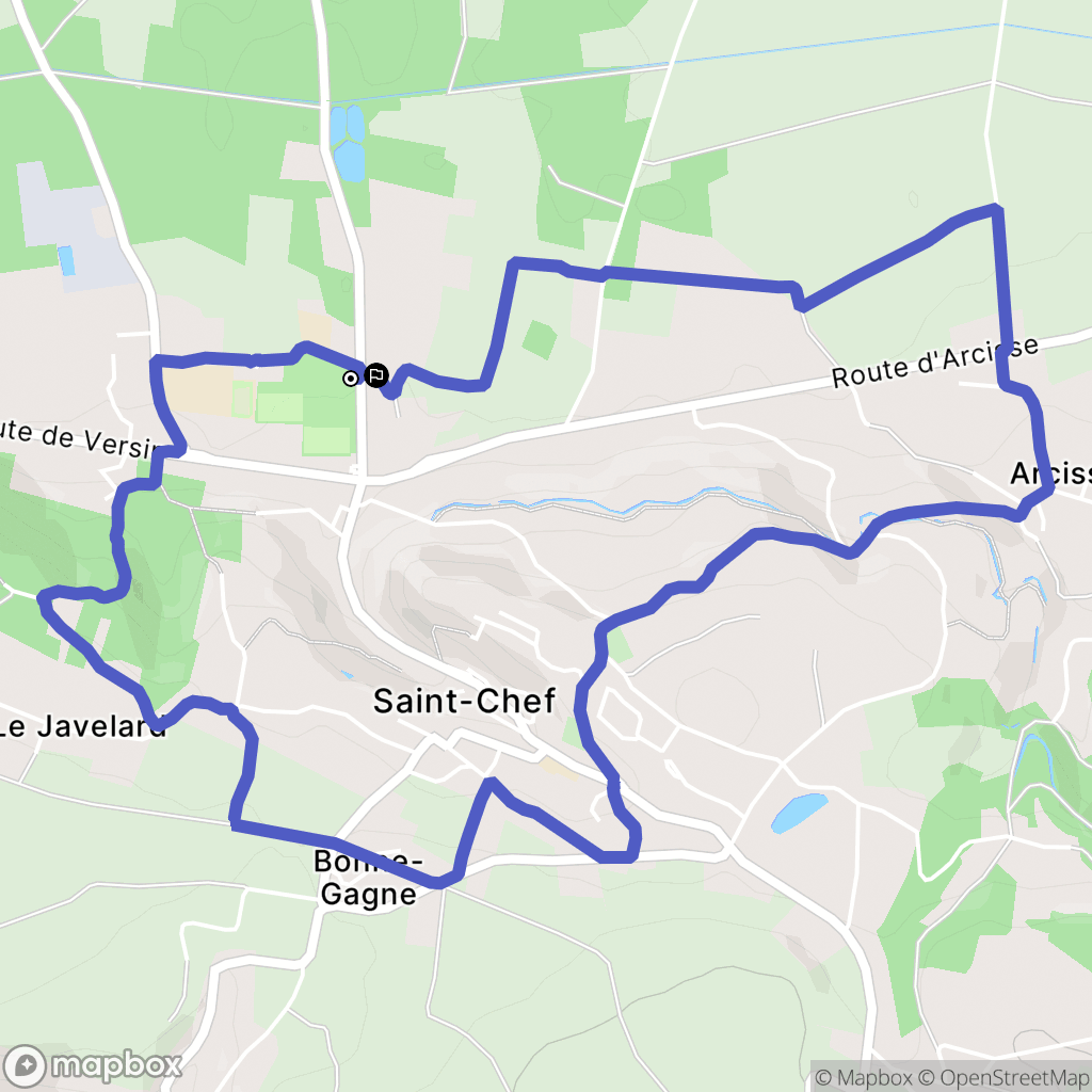 Saint-Chef : carte du parcours de randonnée - France