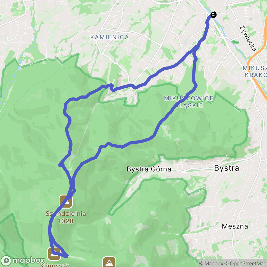 Bielsko-Biała: mapa trasy - Poland