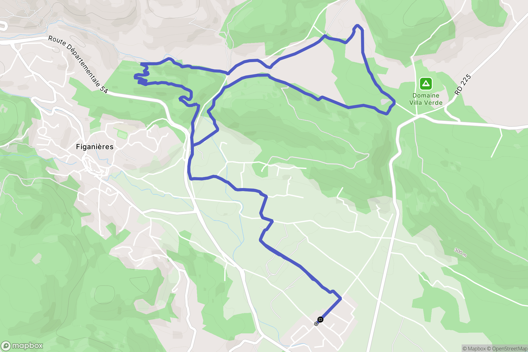 Figanières : carte du parcours de randonnée - France