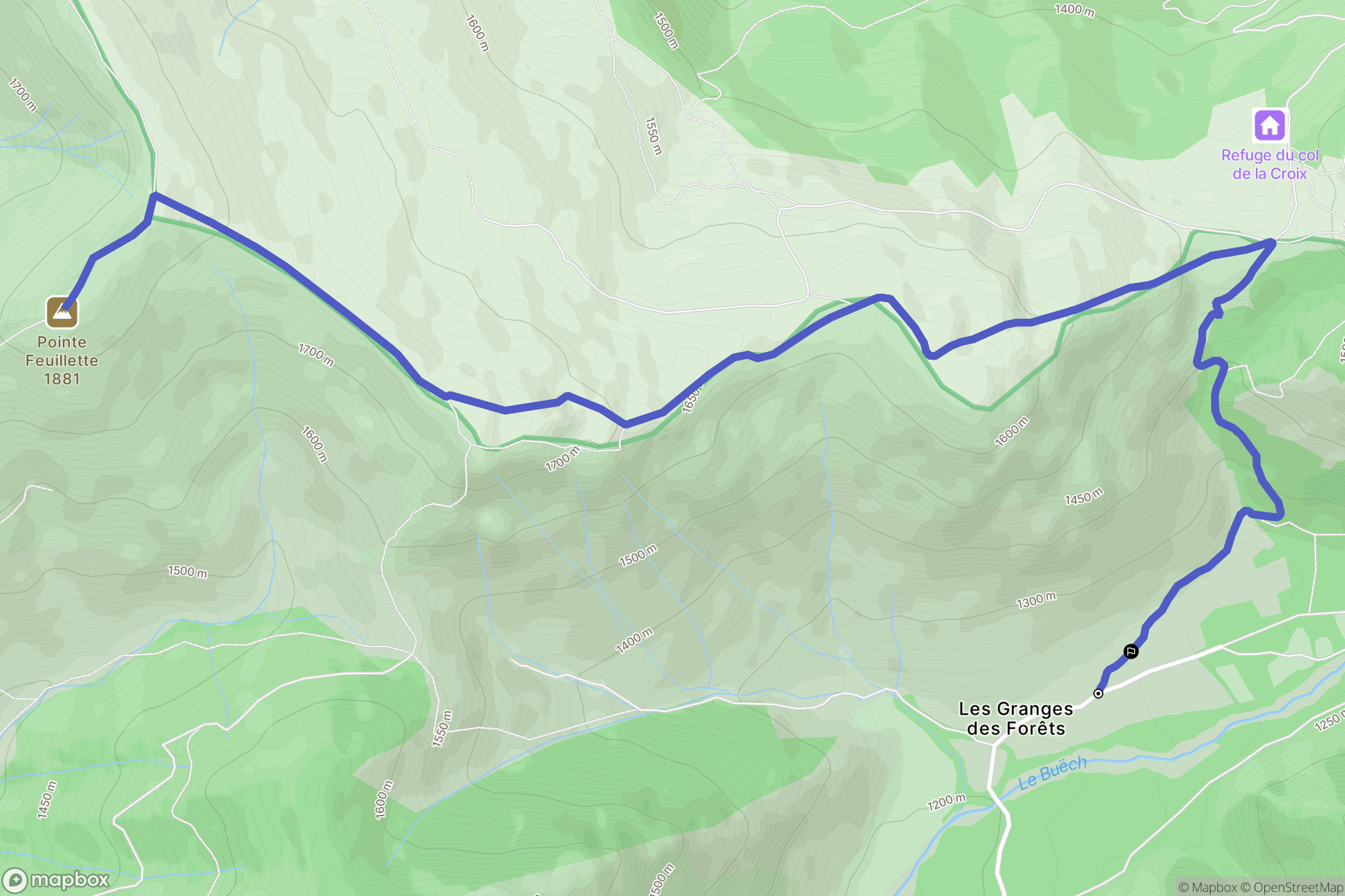 Lus-la-Croix-Haute : carte du parcours de randonnée - France