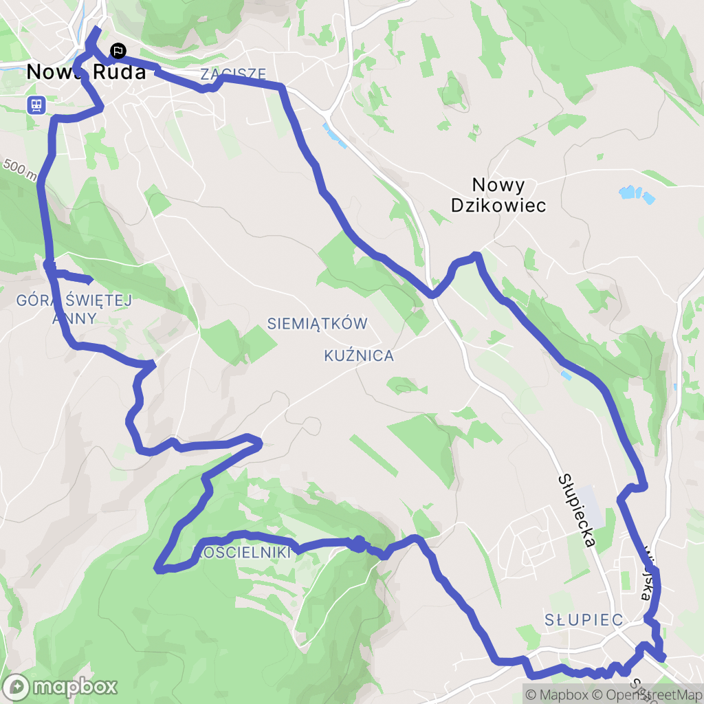 Nowa Ruda: mapa trasy - Poland