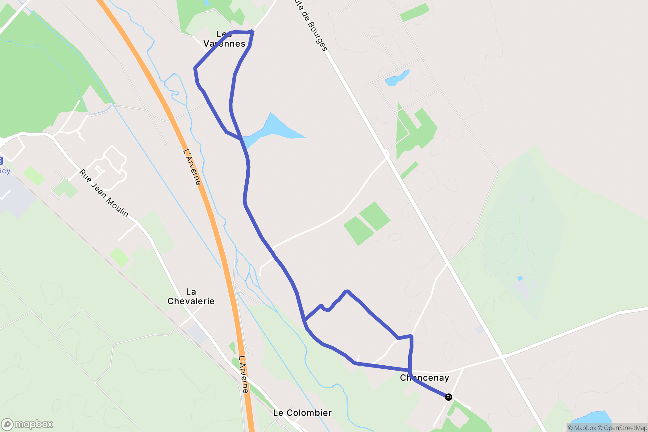 Allouis : carte du parcours de randonnée - France