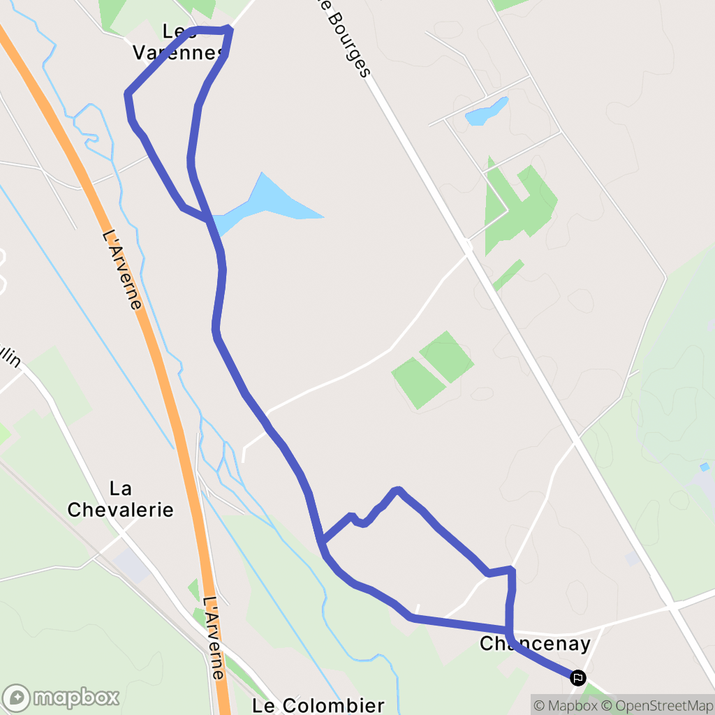 Allouis : carte du parcours de randonnée - France