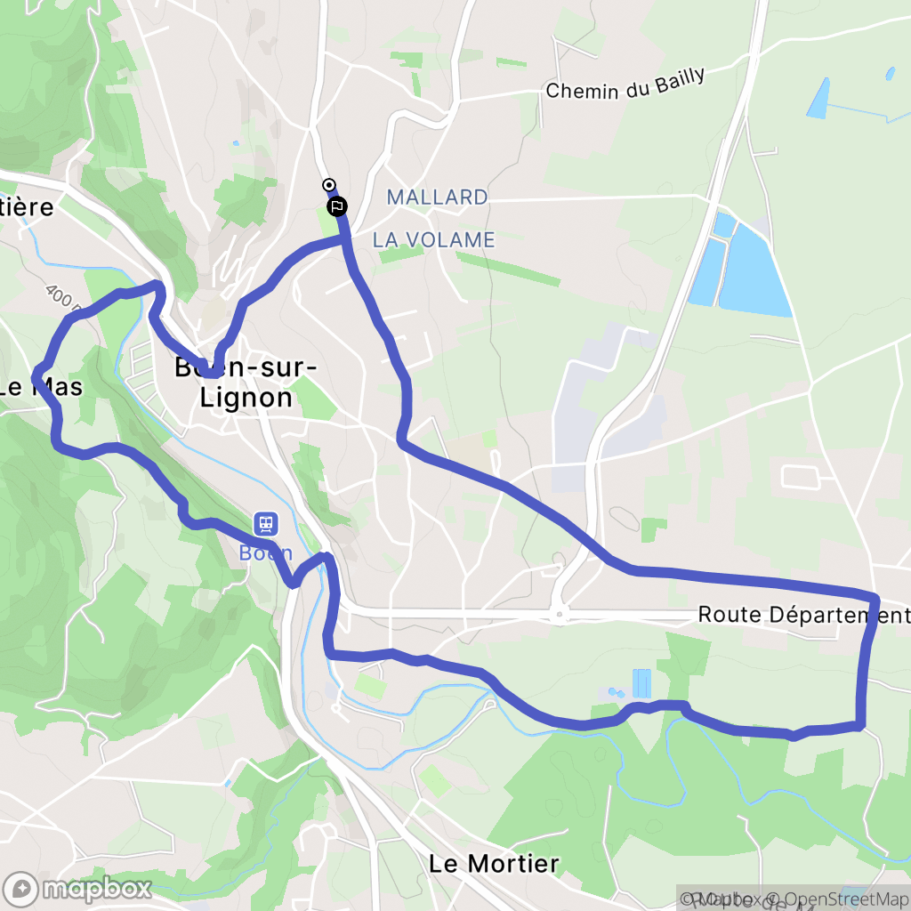 Boën-sur-Lignon : carte du parcours de randonnée - France
