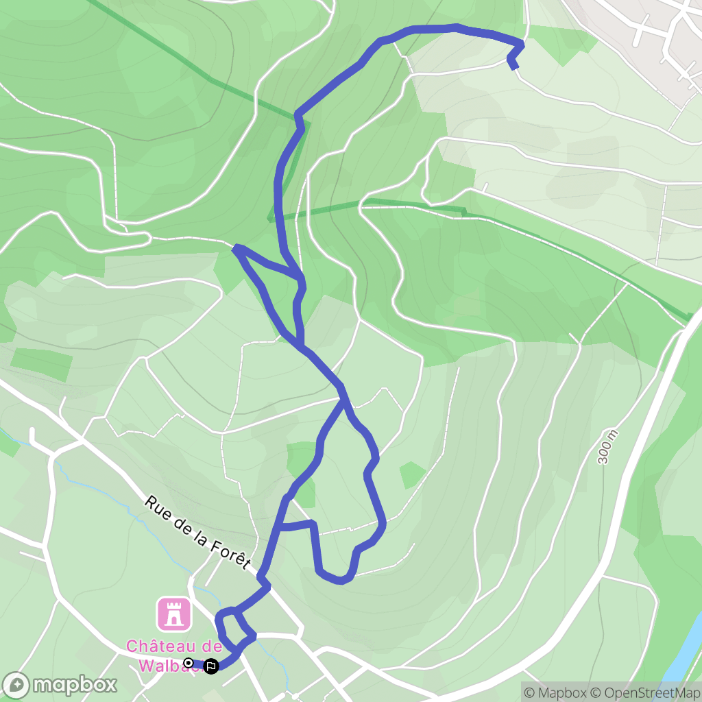 Walbach : carte du parcours de randonnée - France