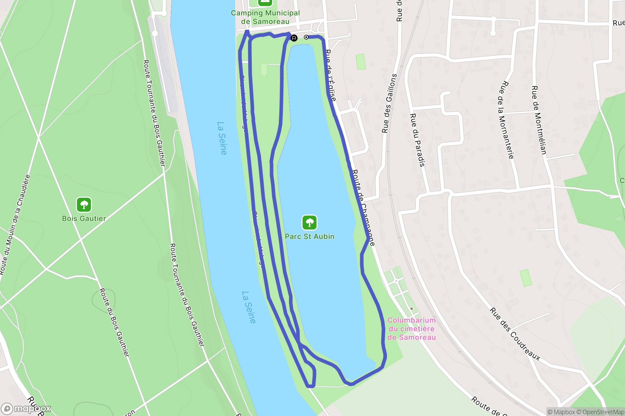 Samoreau : carte du parcours de randonnée - France