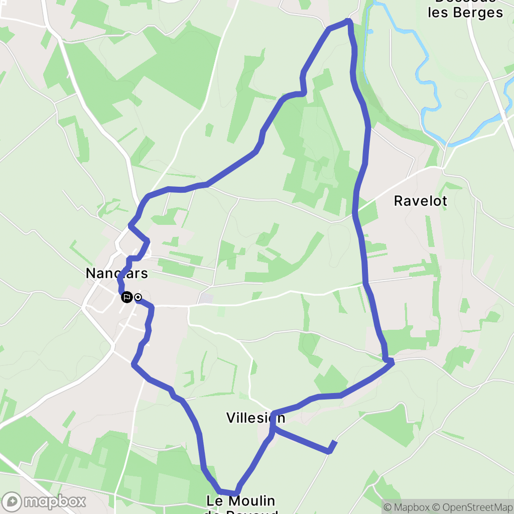 Nanclars : carte du parcours de randonnée - France