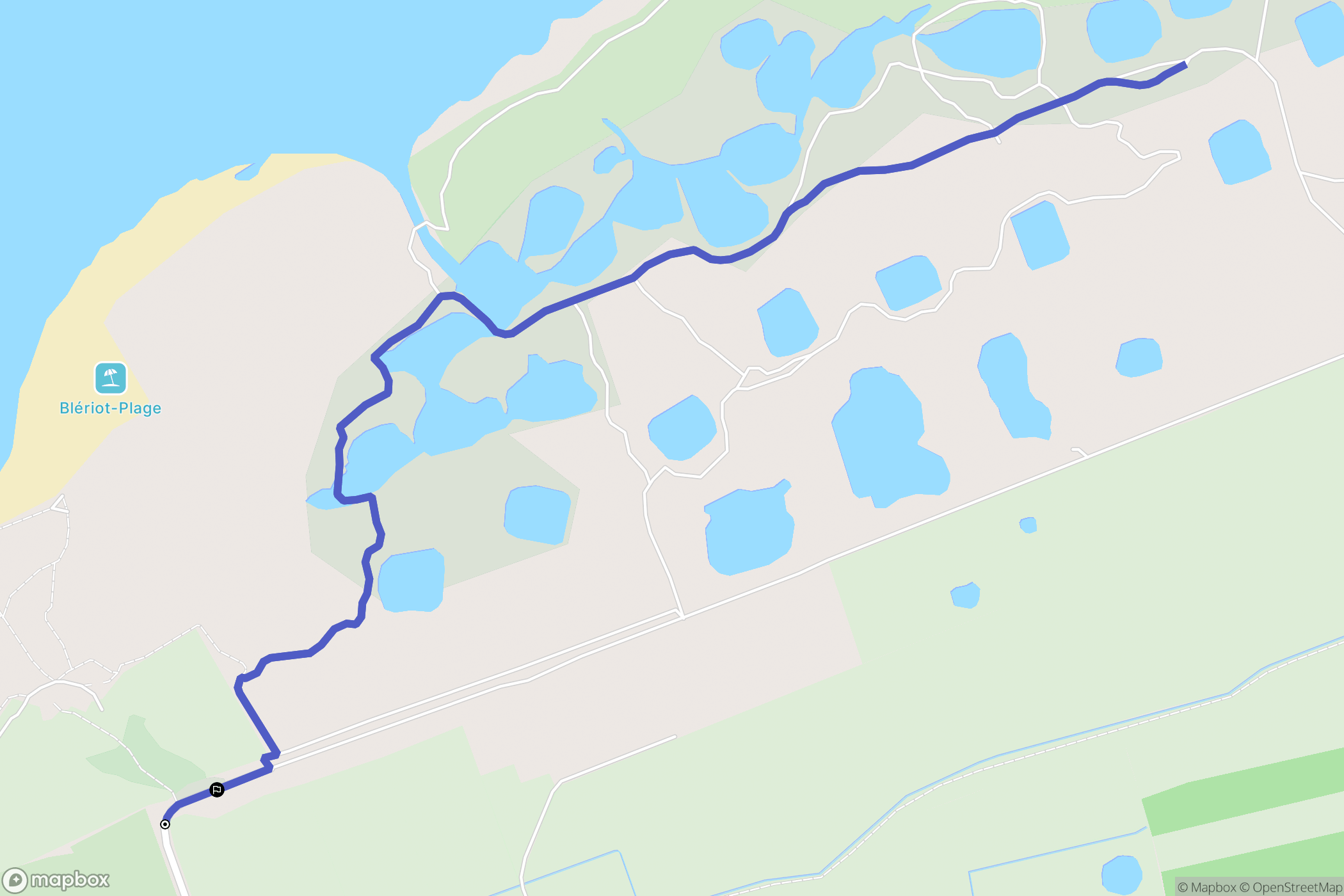 Calais : carte du parcours de randonnée - France