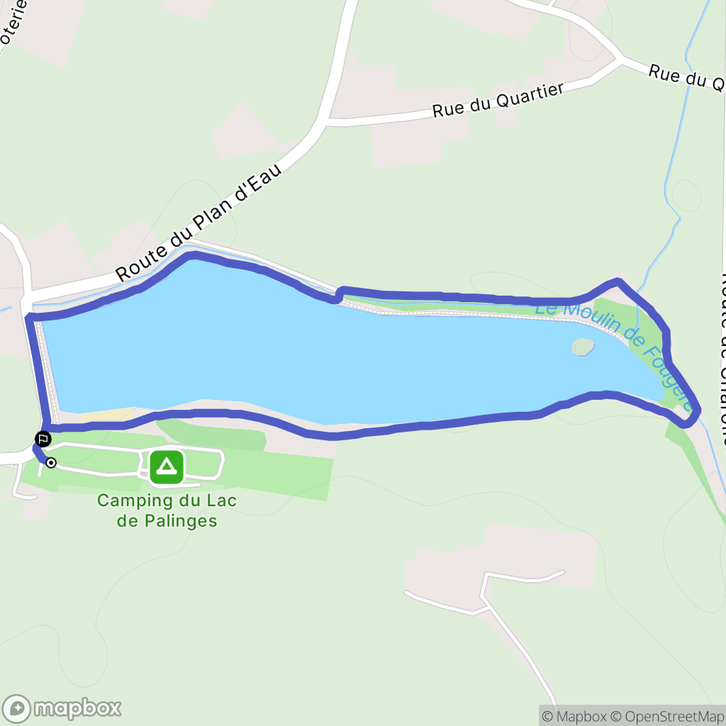 Palinges : carte du parcours de randonnée - France