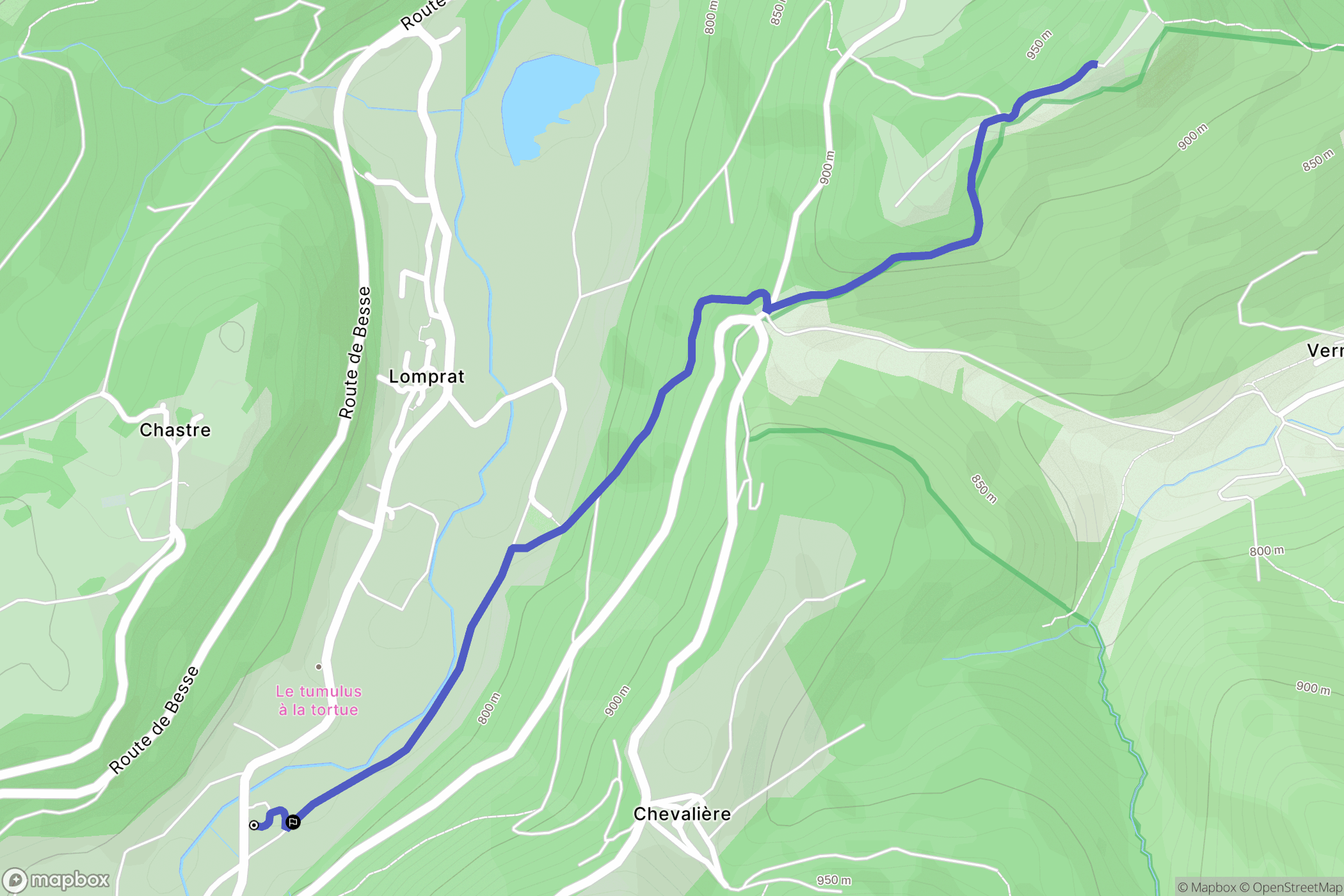 Saint-Pierre-Colamine : carte du parcours de randonnée - France