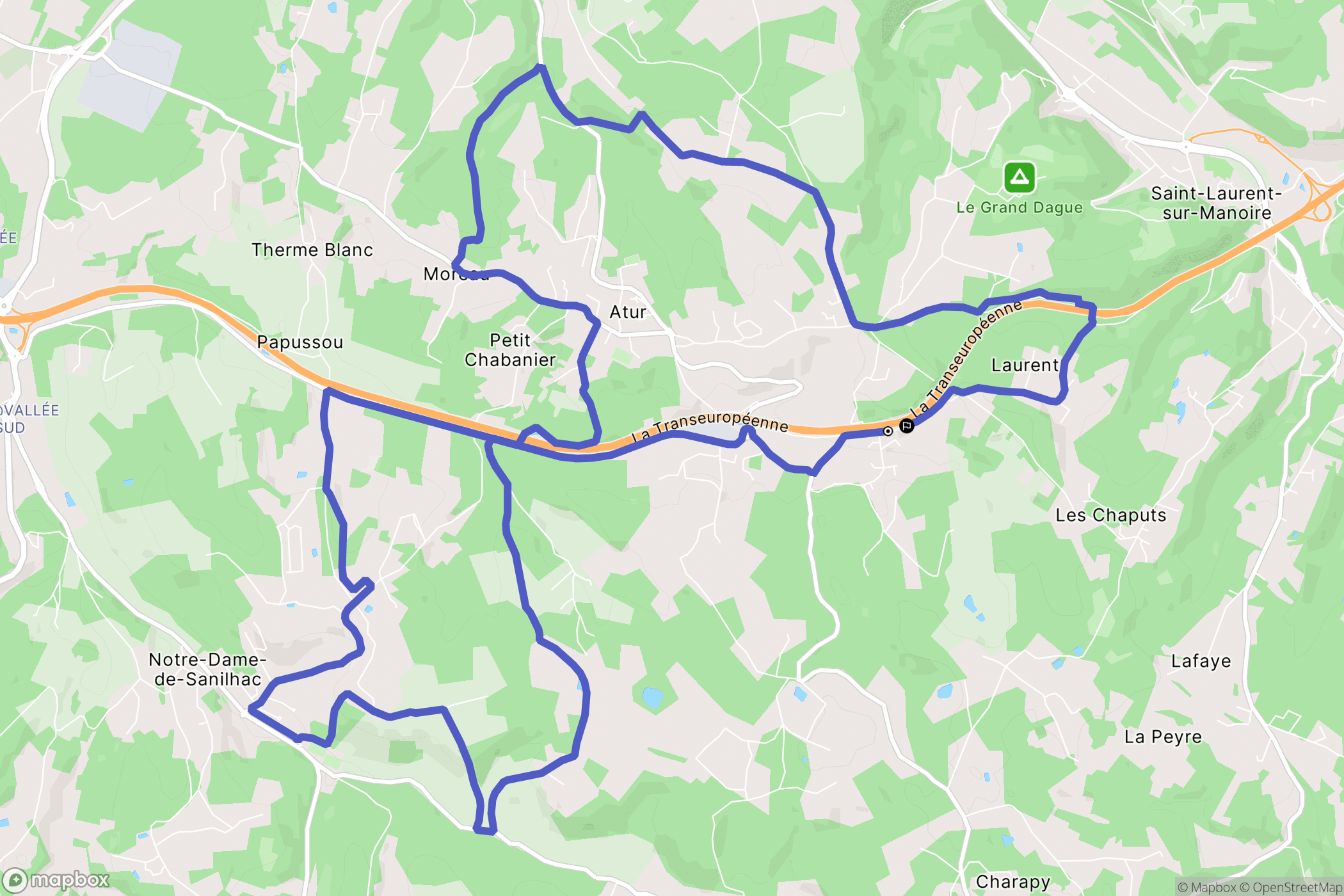 Boulazac Isle Manoire : carte du parcours de randonnée - France