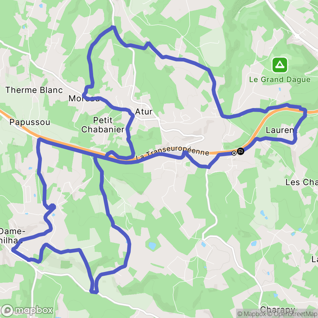 Boulazac Isle Manoire : carte du parcours de randonnée - France