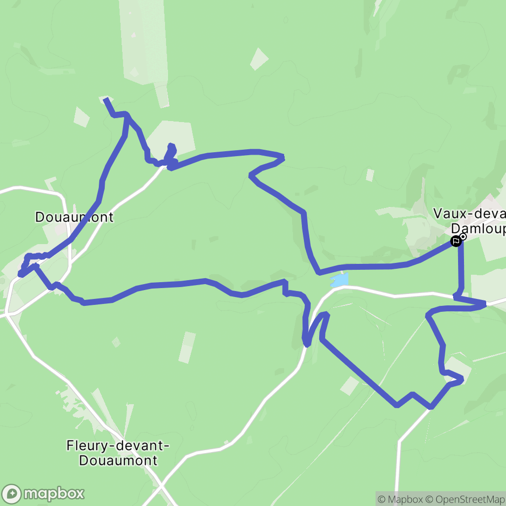 Douaumont-Vaux : carte du parcours de randonnée - France