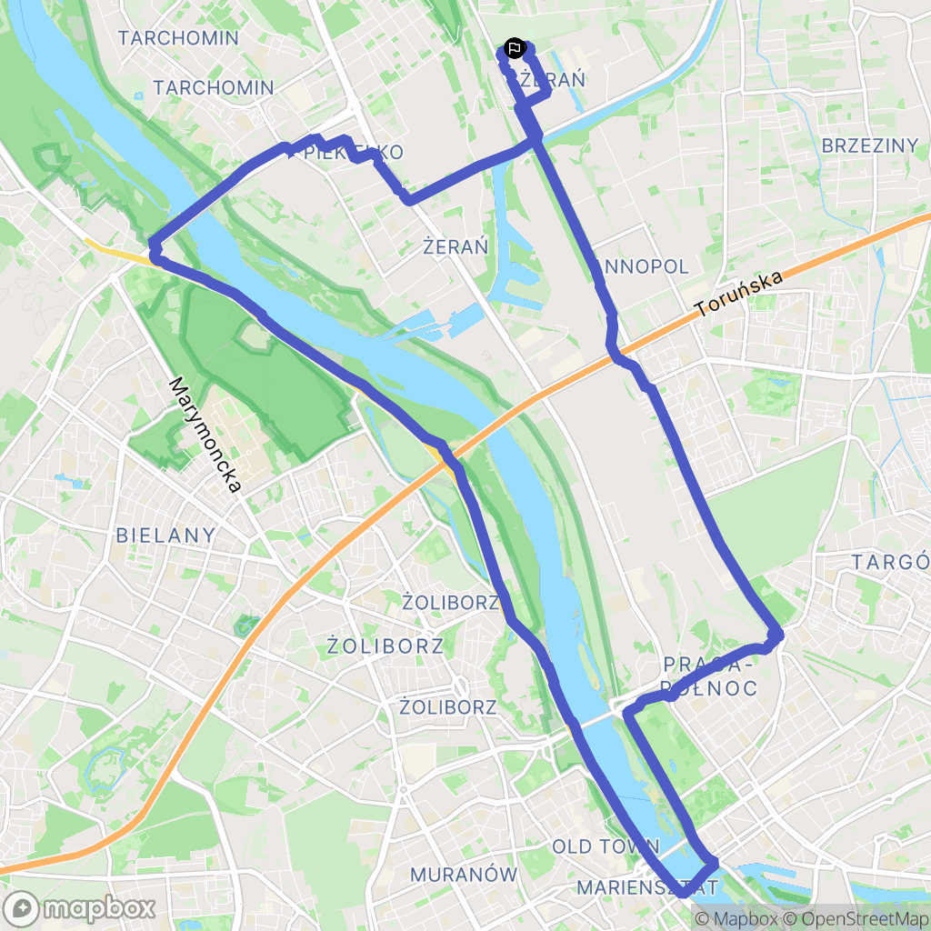 Warszawa: mapa trasy - Poland