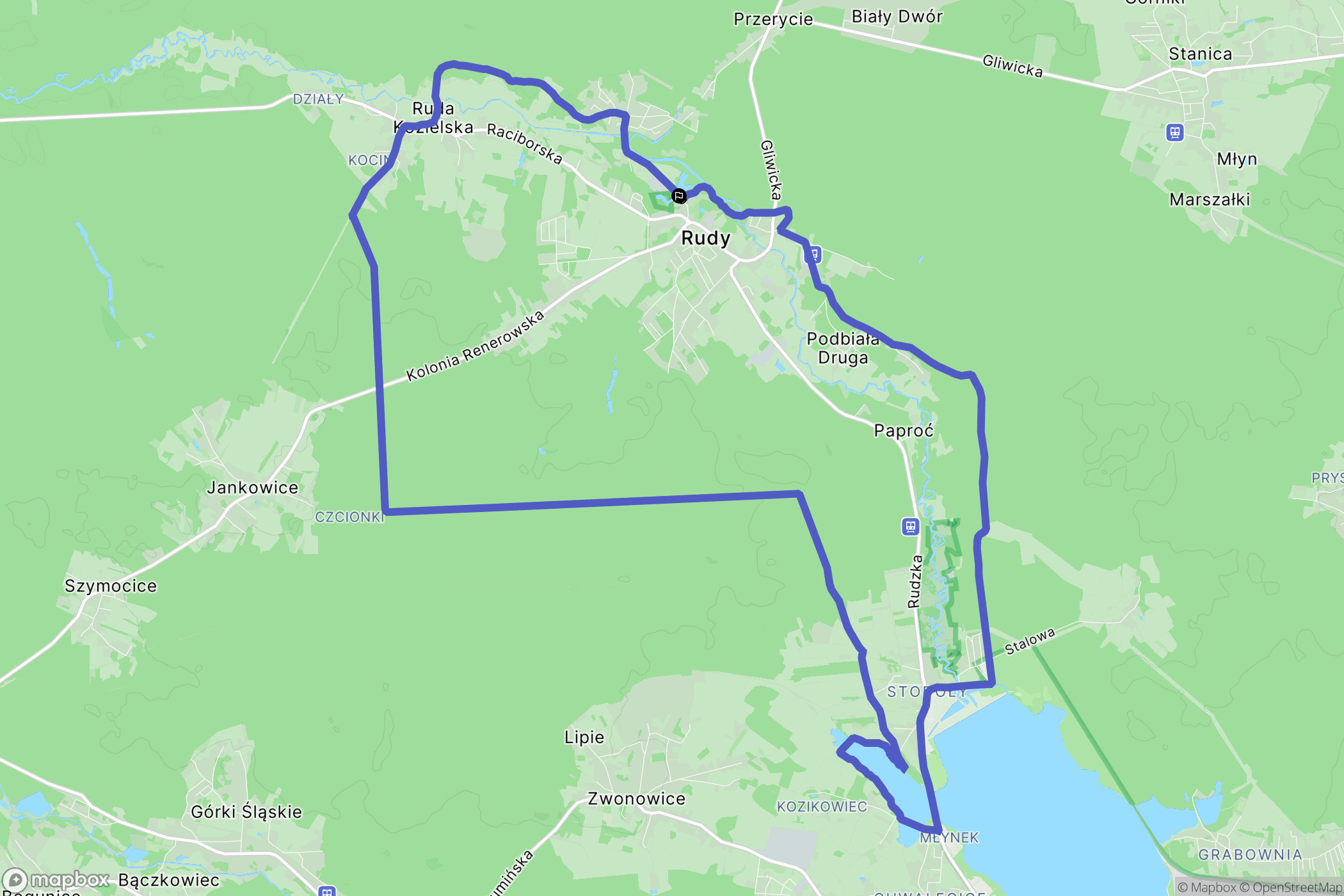 Rudy: mapa trasy - Poland