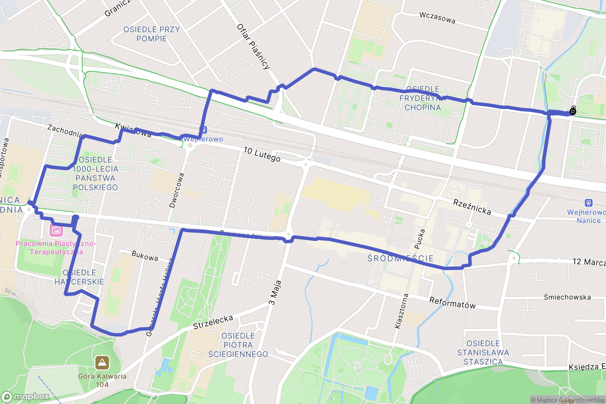 Wejherowo: mapa trasy - Poland