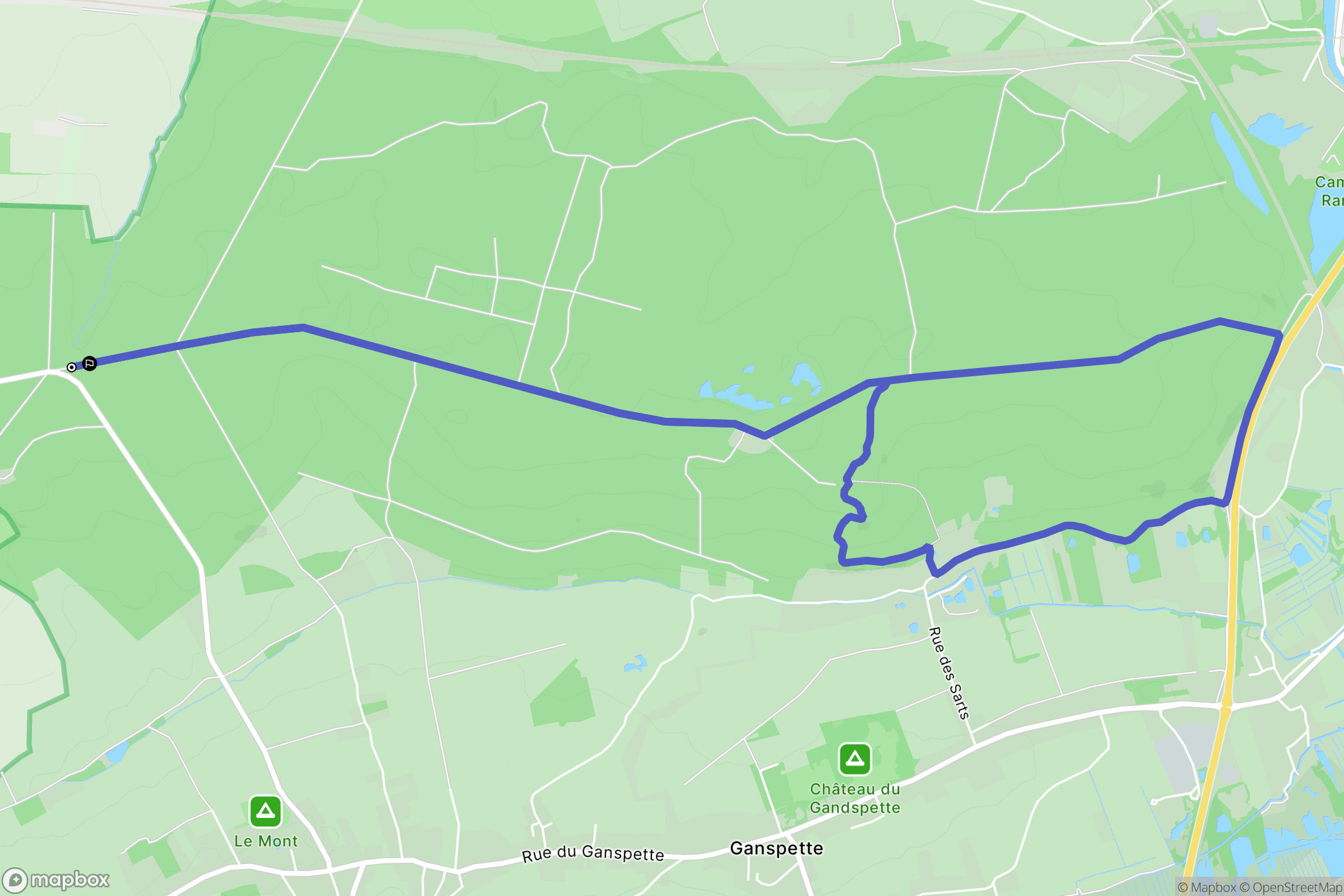 Éperlecques : carte du parcours de randonnée - France