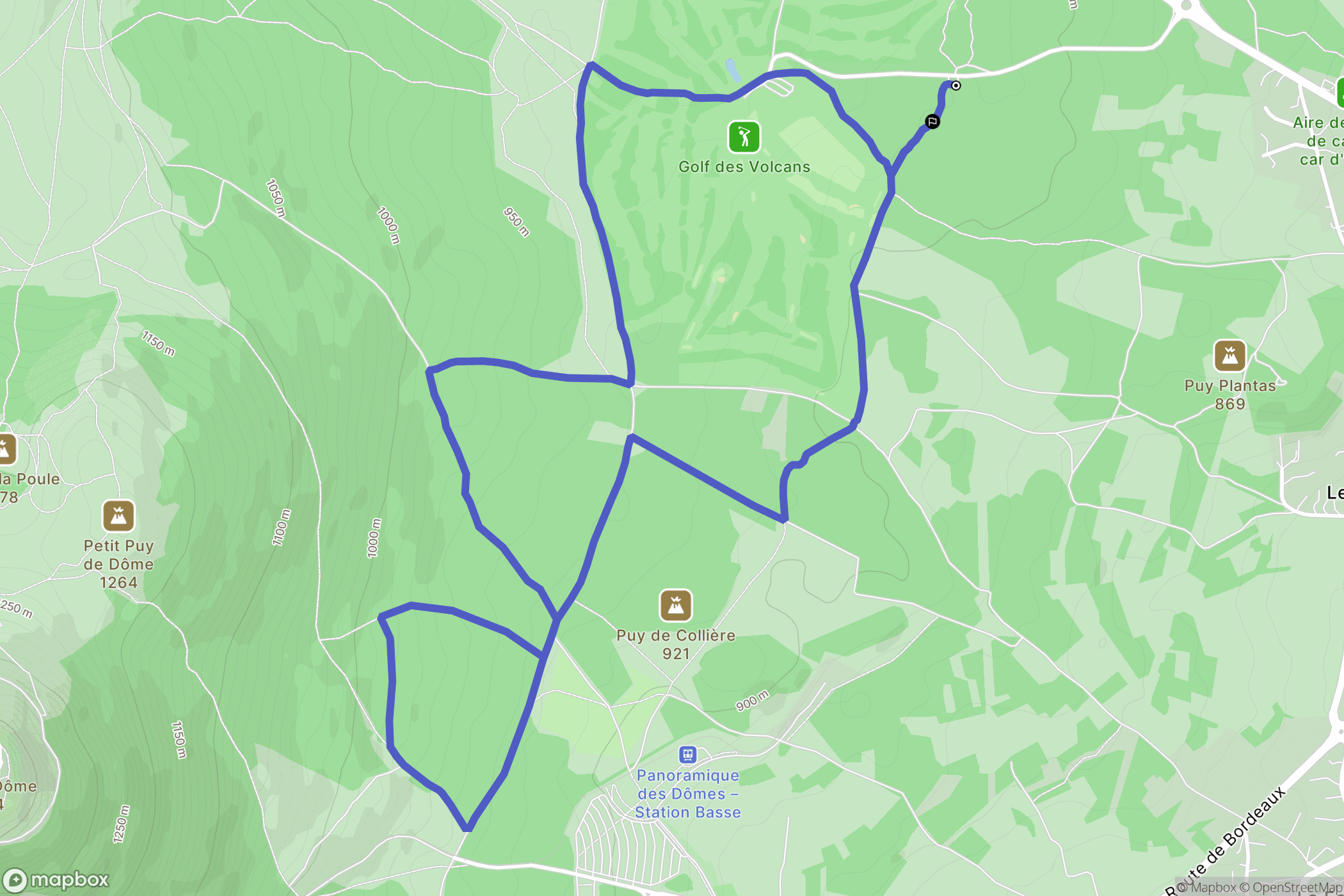 Orcines : carte du parcours de randonnée - France