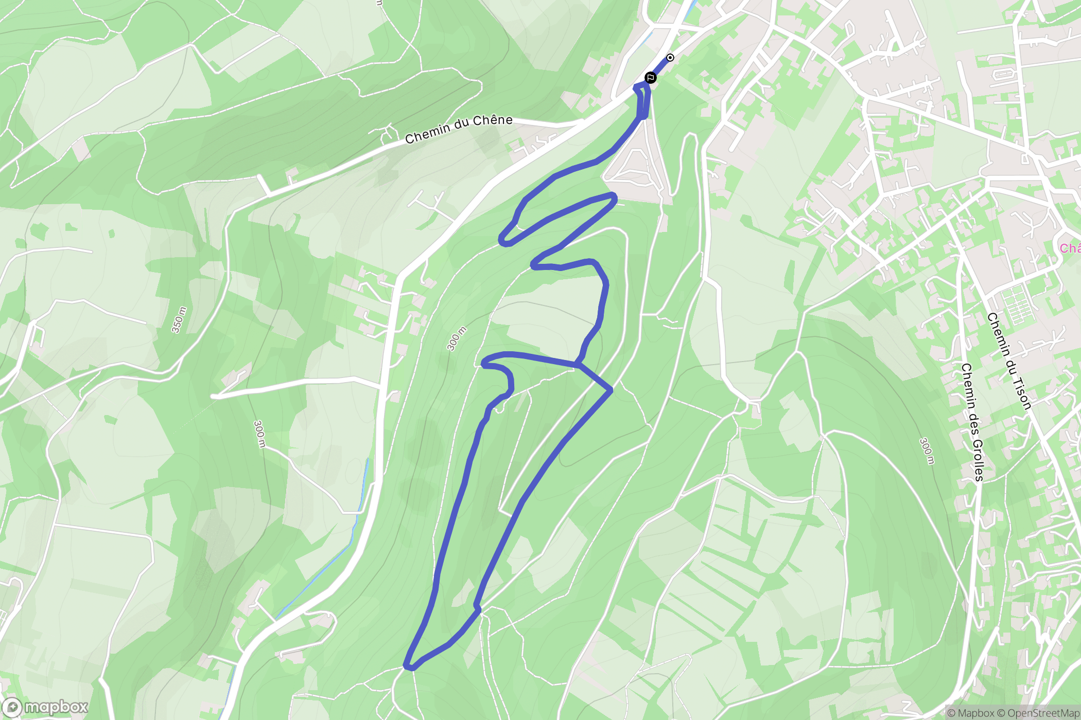 Curis-au-Mont-d'Or : carte du parcours de randonnée - France