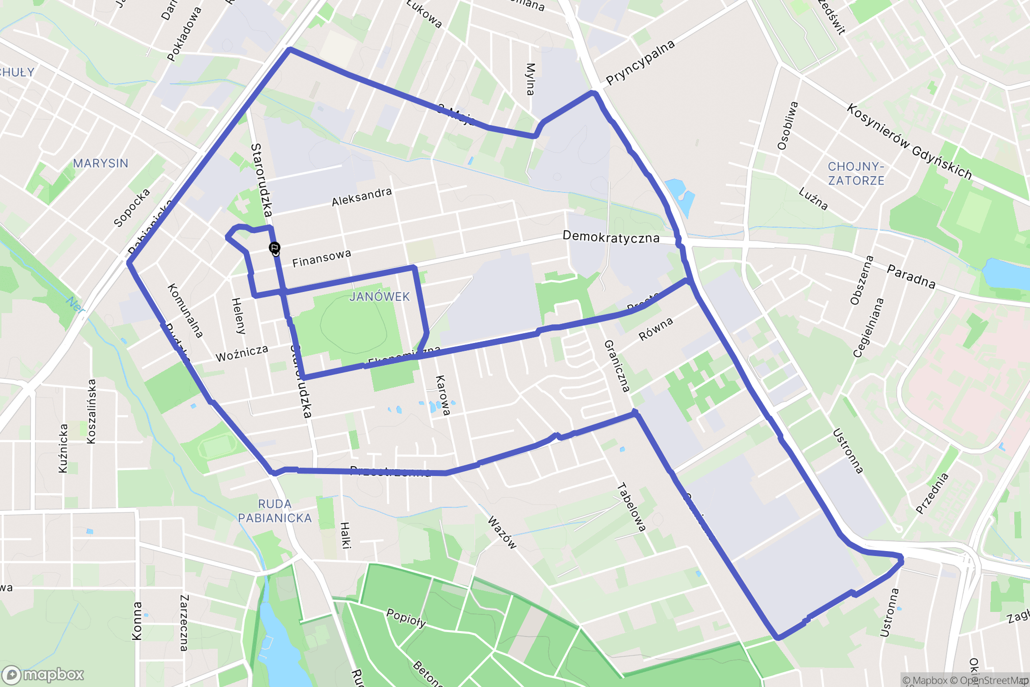 Łódź: mapa trasy - Poland