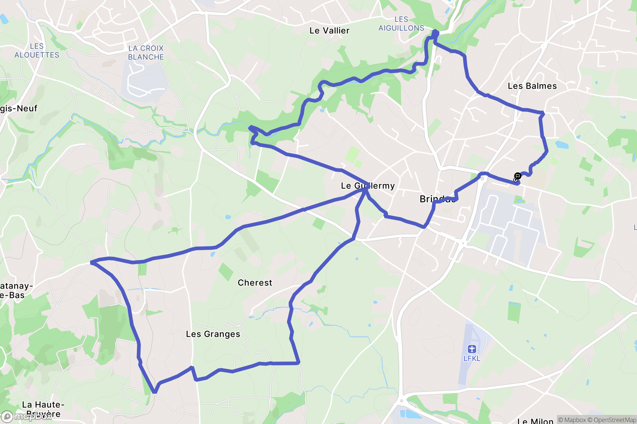 Brindas : carte du parcours de randonnée - France