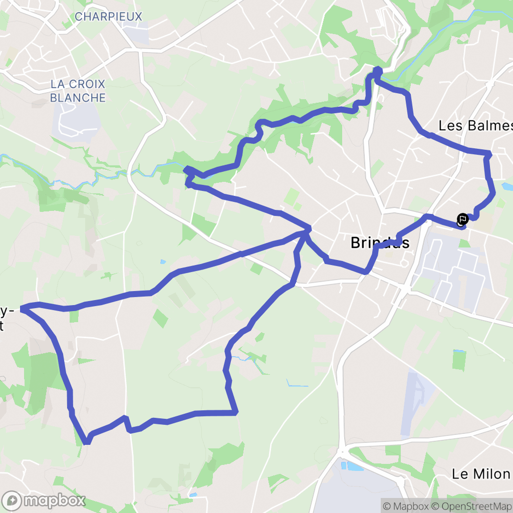 Brindas : carte du parcours de randonnée - France