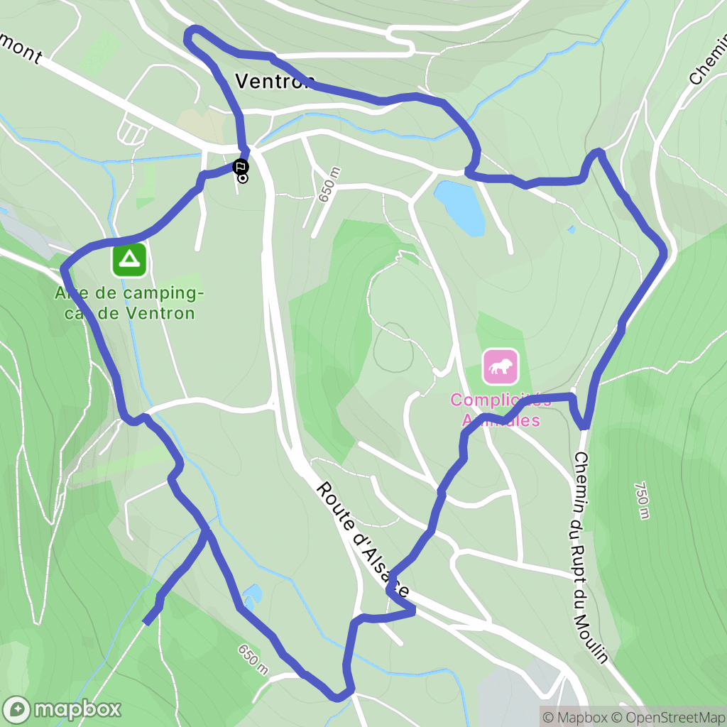 Ventron : carte du parcours de randonnée - France