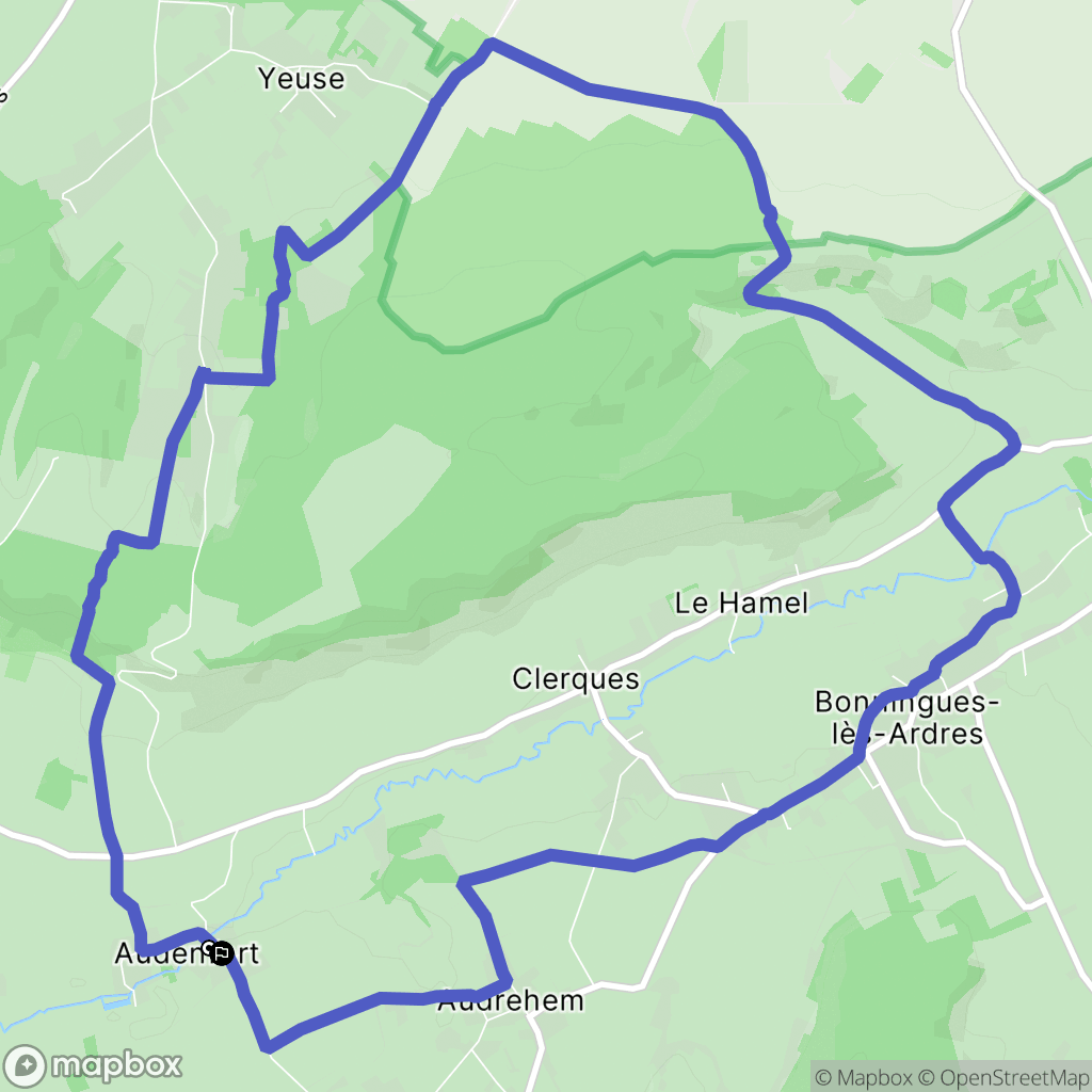 Clerques : carte du parcours de randonnée - France