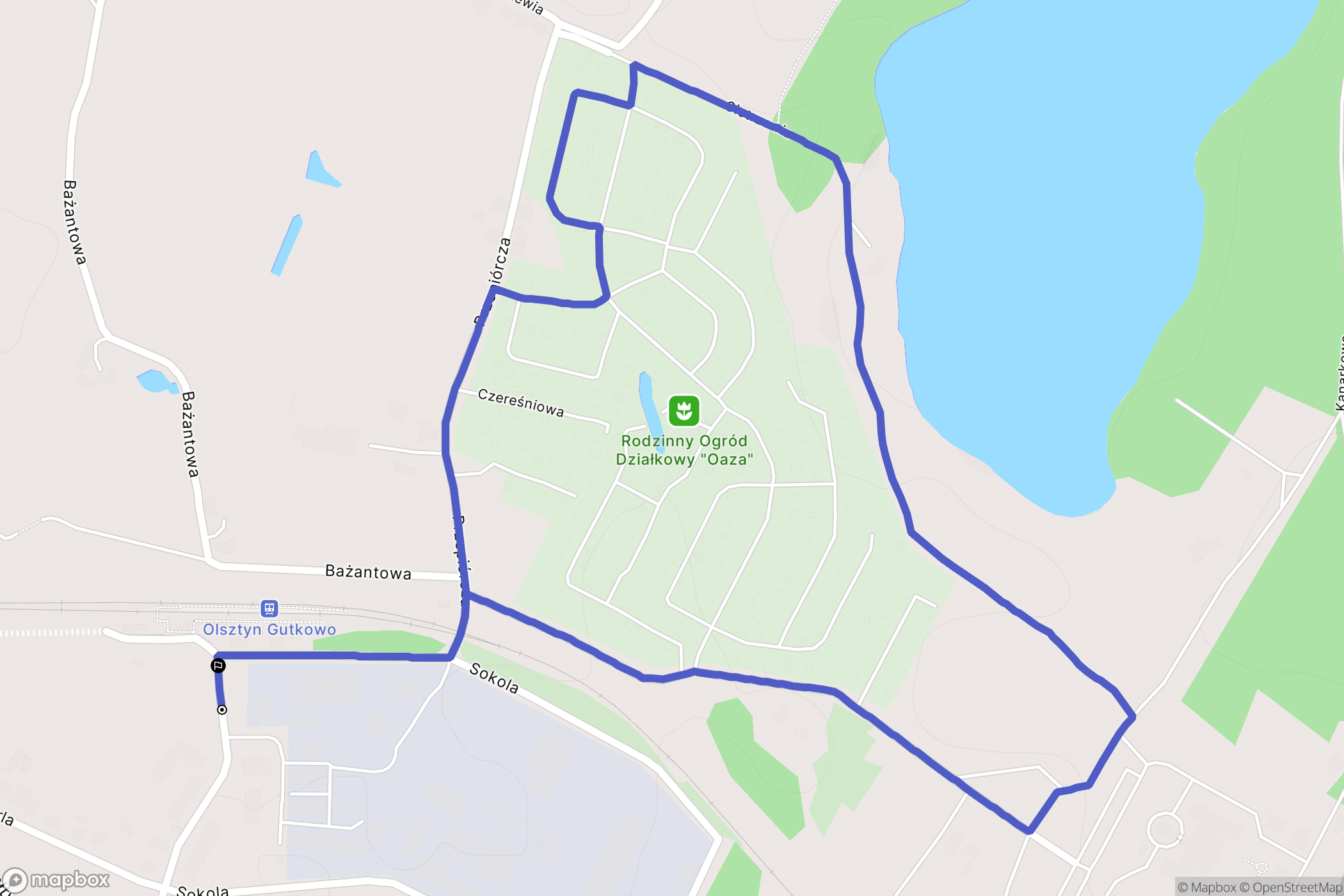 Olsztyn: mapa trasy - Poland