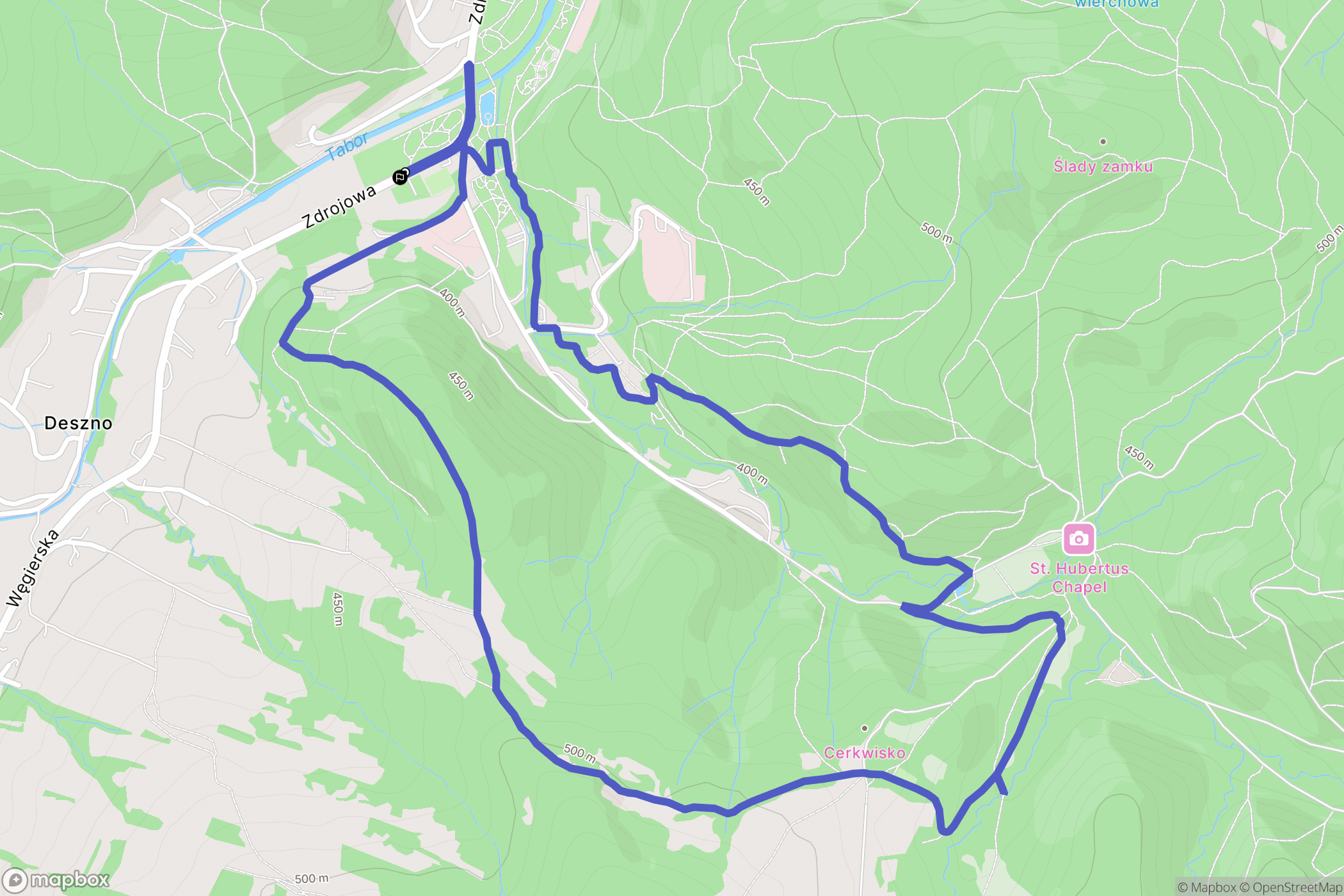 Rymanów-Zdrój: mapa trasy - Poland