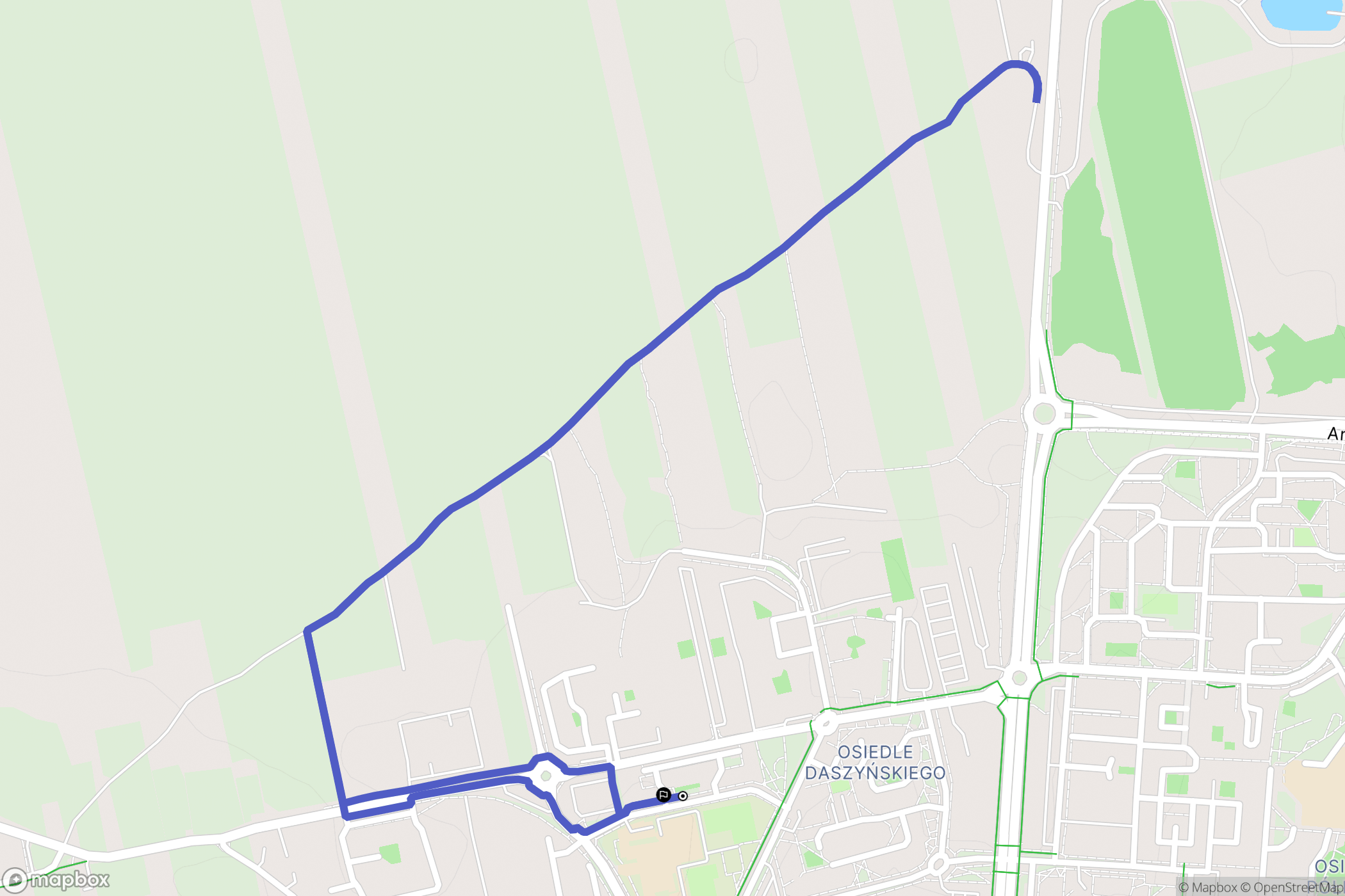 Suwałki: mapa trasy - Poland