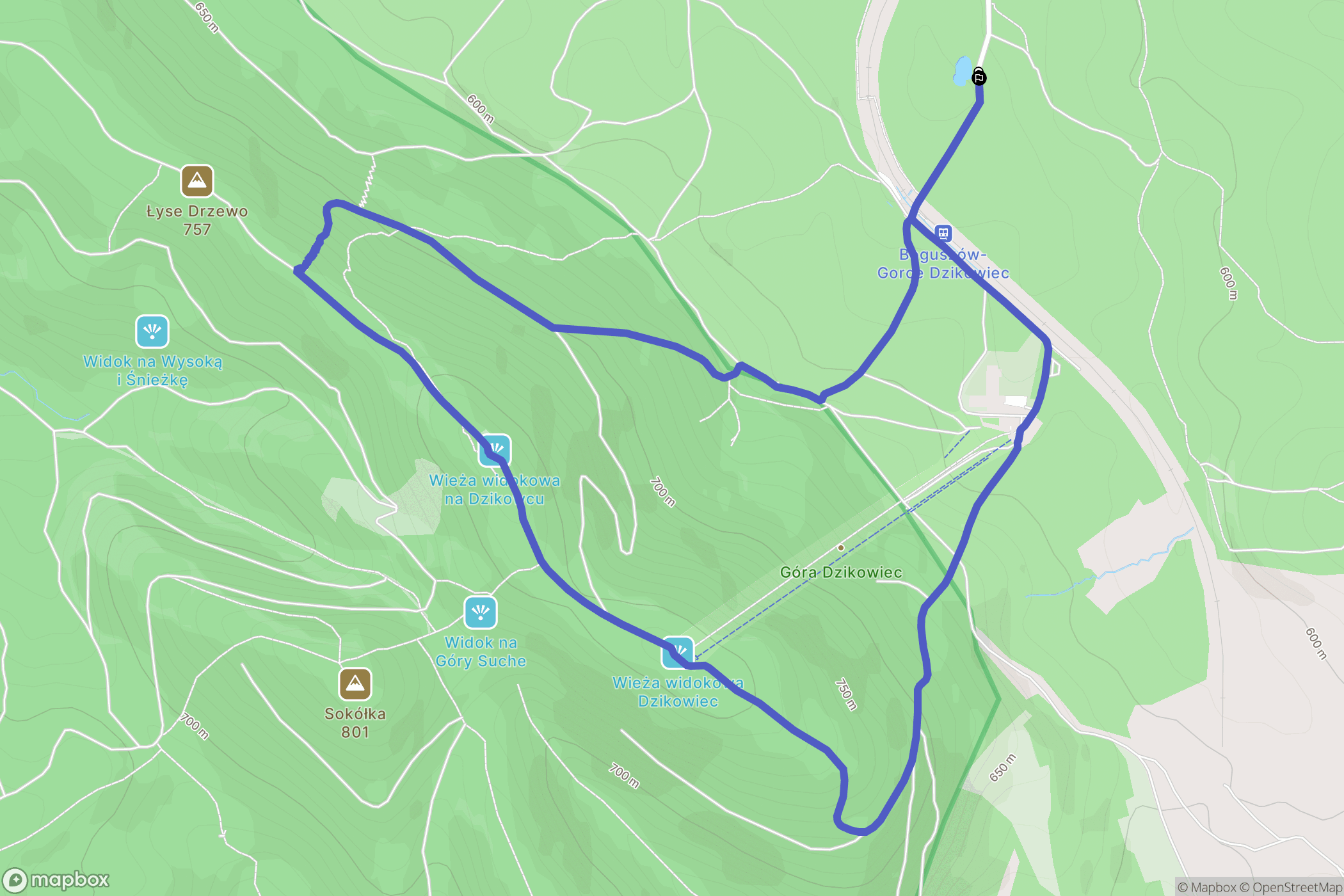 Boguszów-Gorce: mapa trasy - Poland