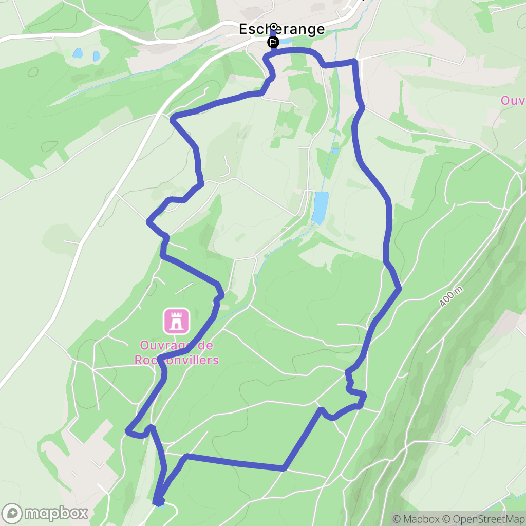 Escherange : carte du parcours de randonnée - France
