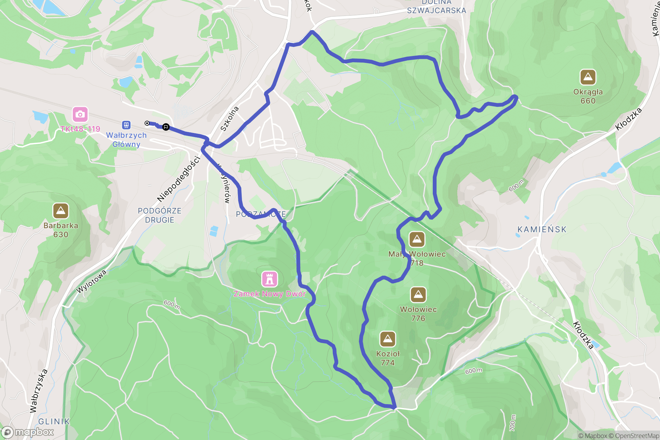 Wałbrzych: mapa trasy - Poland