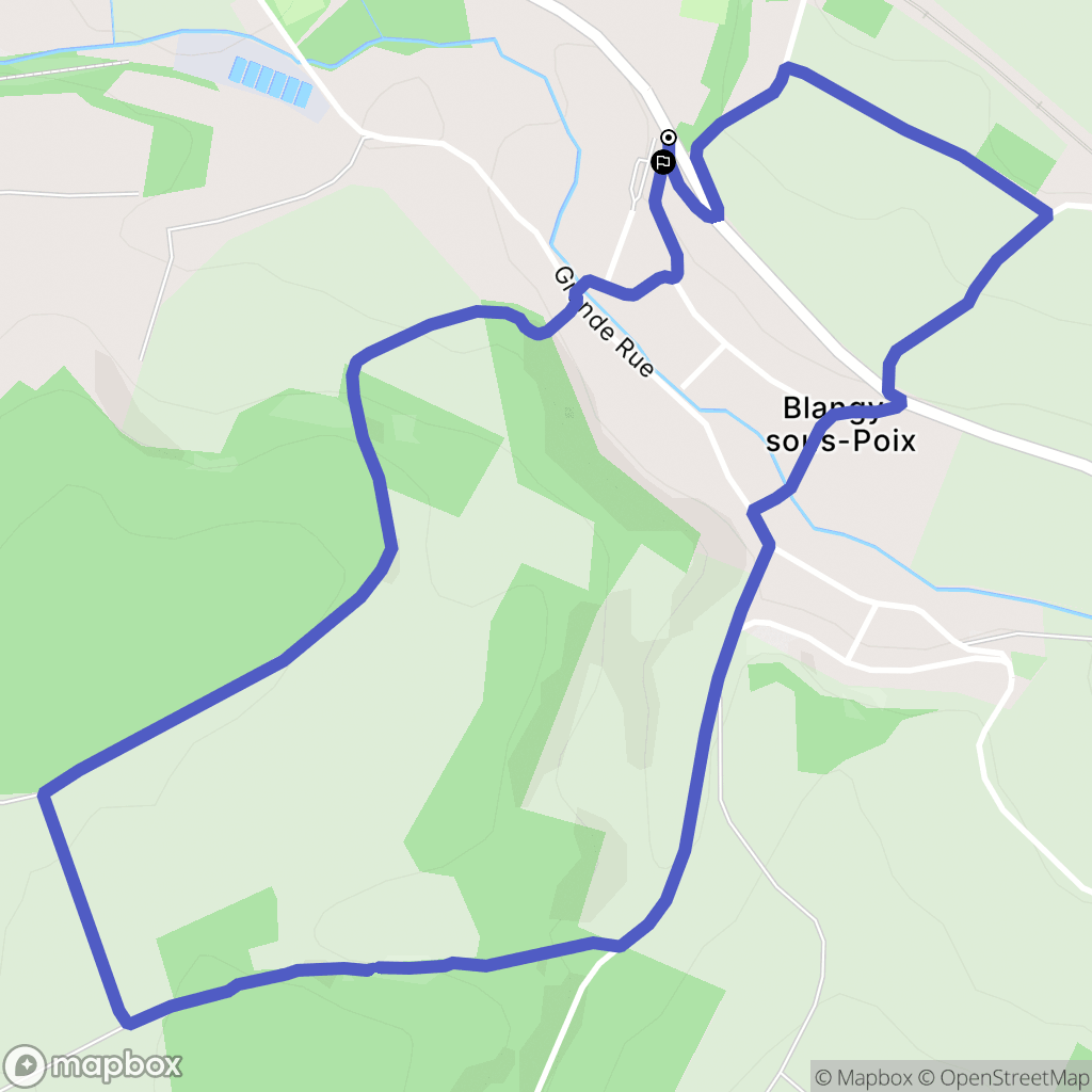Blangy-sous-Poix : carte du parcours de randonnée - France