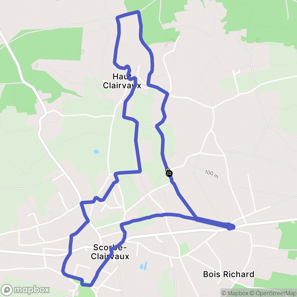 Scorbé-Clairvaux : carte du parcours de randonnée - France