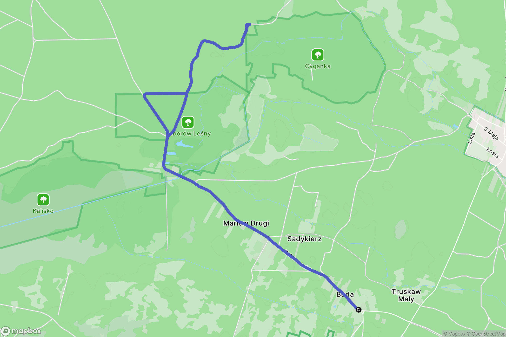 Buda: mapa trasy - Poland