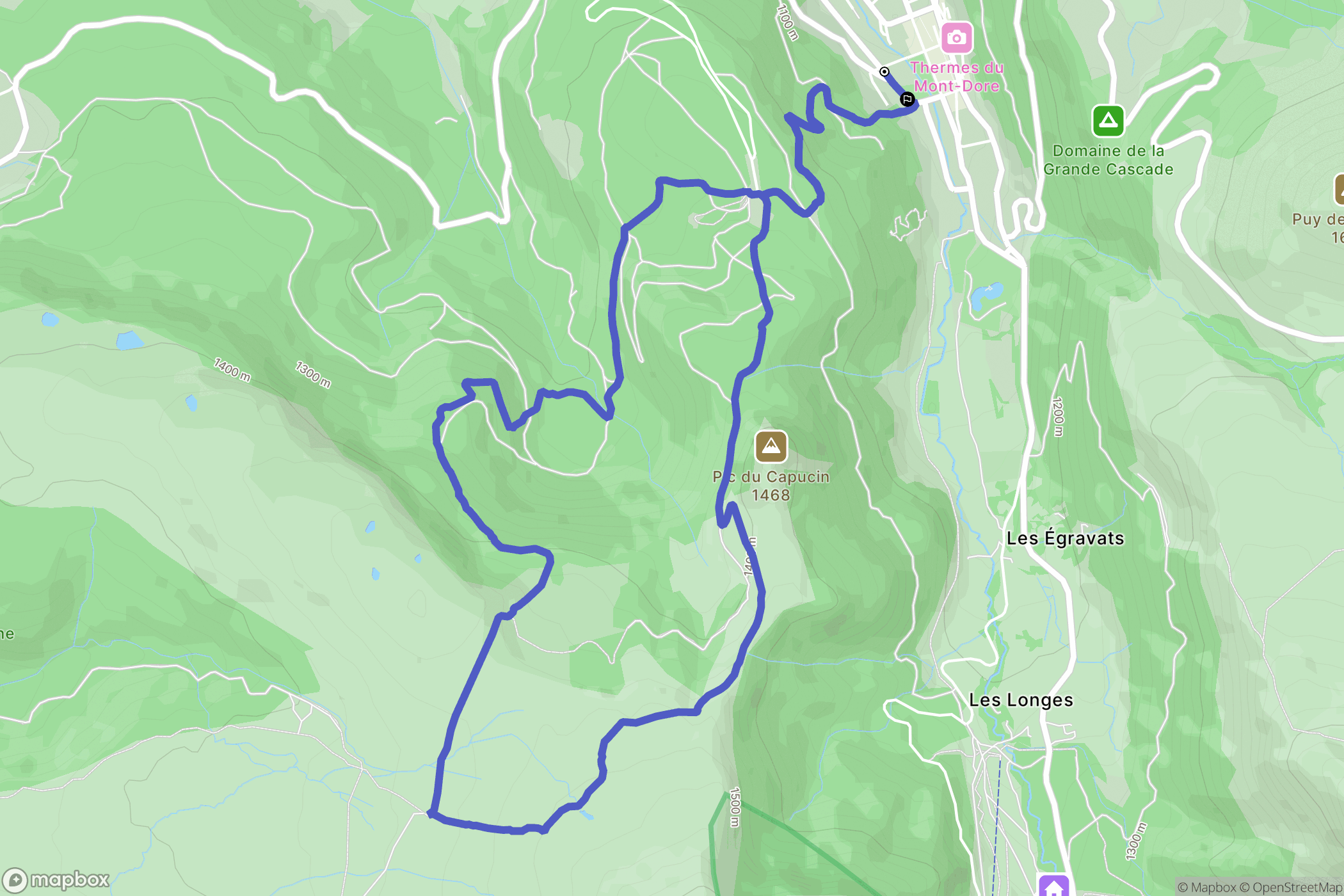 Mont-Dore : carte du parcours de randonnée - France