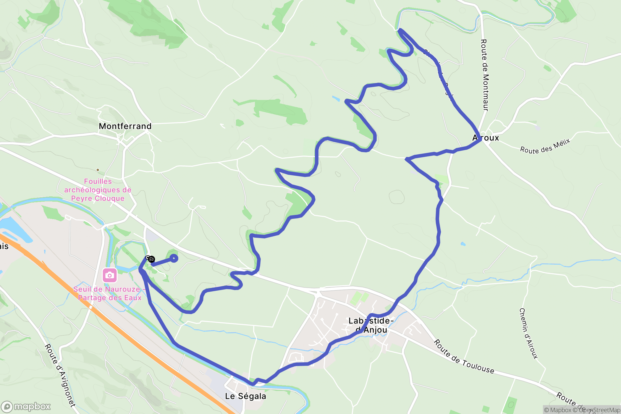 Montferrand : carte du parcours de randonnée - France